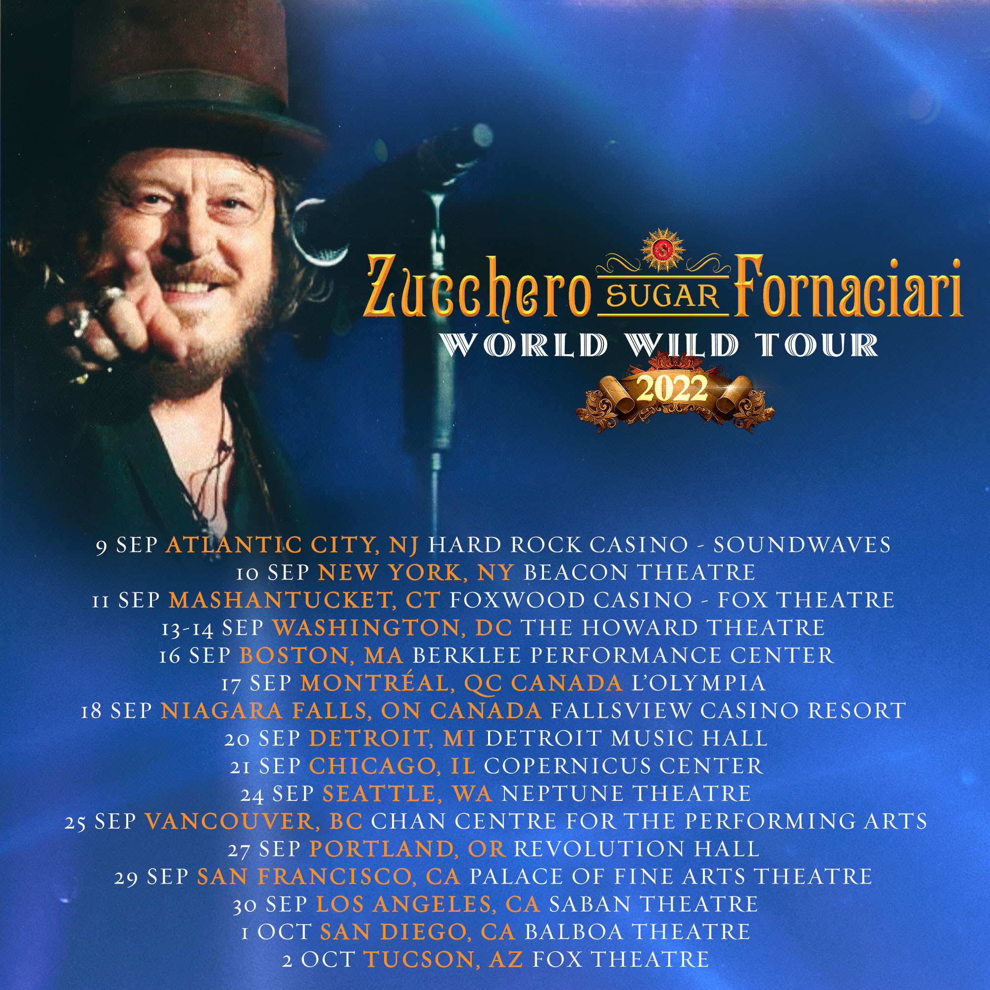 Zucchero opens for The Rolling Stones on "World Wild Tour"