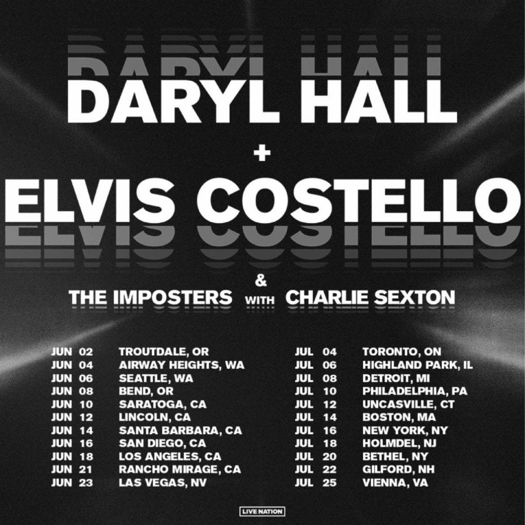 Daryl Hall and Elvis Costello & The Imposters Announce Co-Headlining Summer Tour