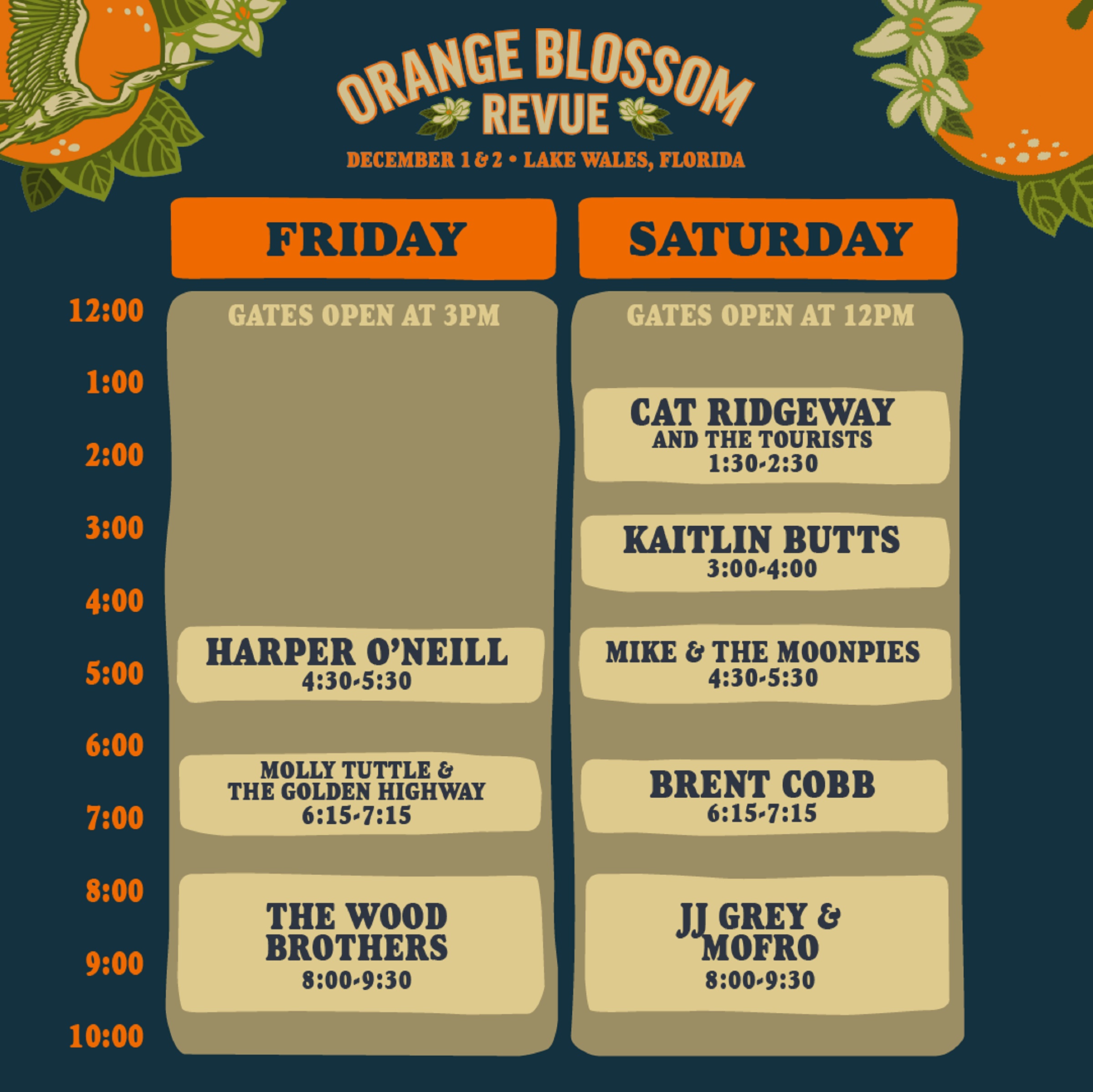 ORANGE BLOSSOM REVUE Shares Schedule for 2023 Festival
