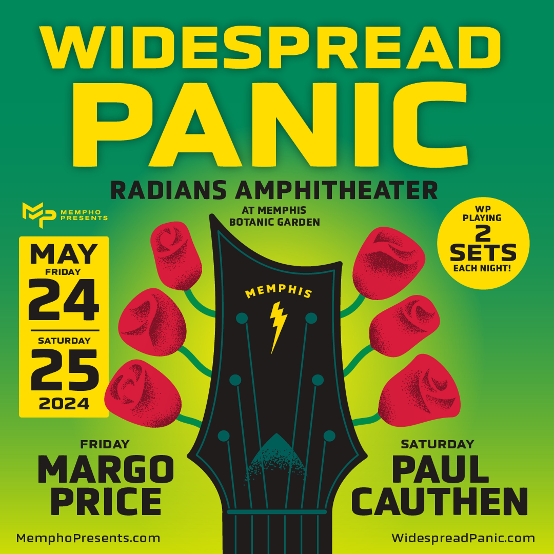 MEMPHO PRESENTS Announces WIDESPREAD PANIC Memorial Weekend – May 24-25 in Memphis, TN