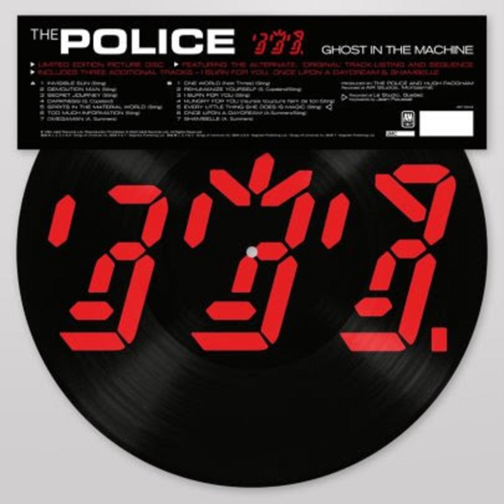 The Police 'Ghost In The Machine' Limited Edition Picture Disc LP Containing ‘Original’ Tracklisting - To be Released November 4