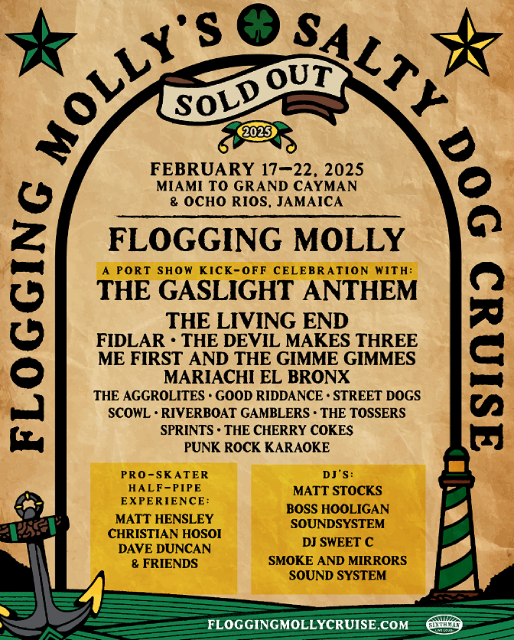 Flogging Molly and Sixthman Announce 2025 Cruise Lineup