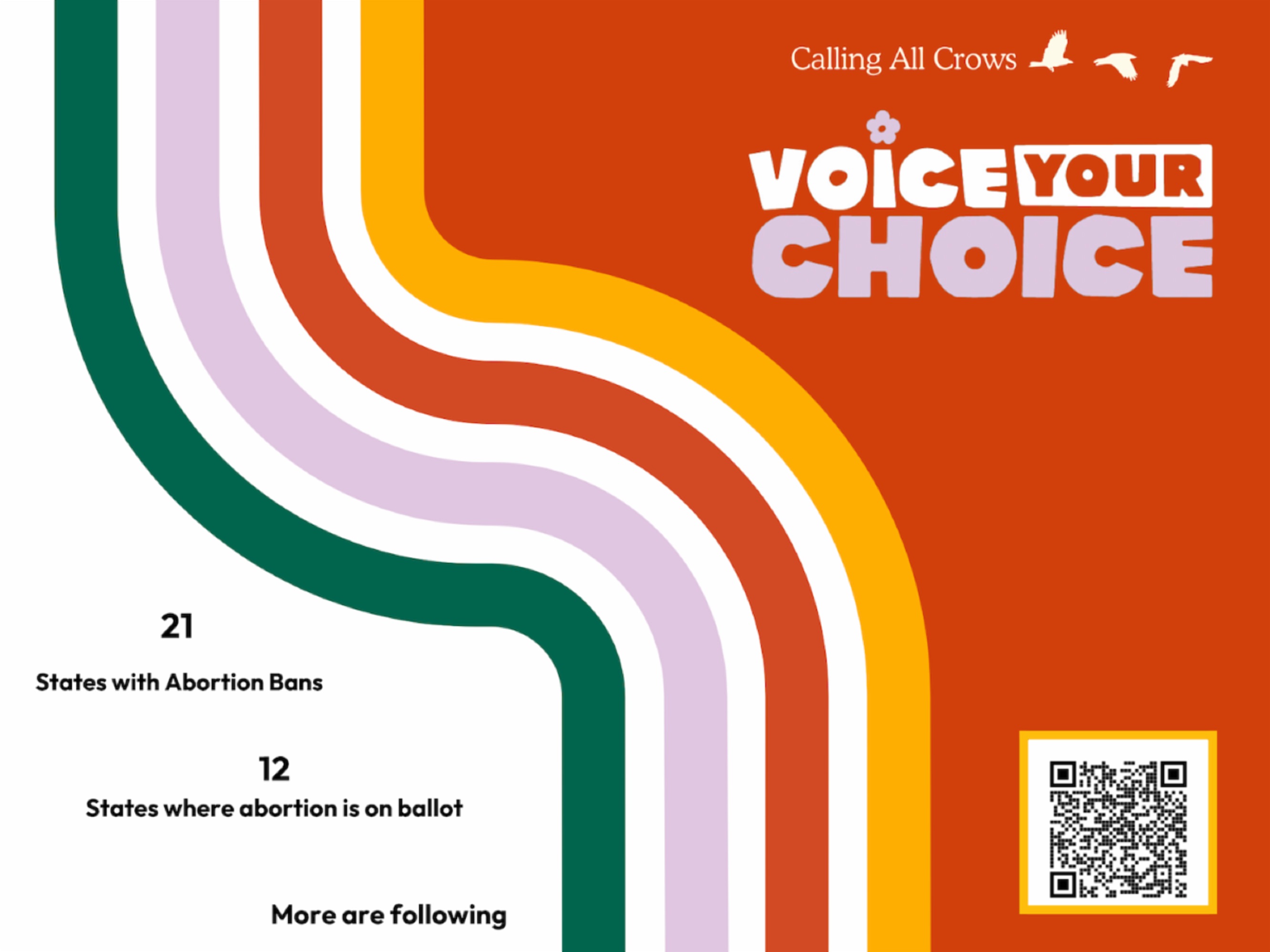 Calling All Crows launches Voice Your Choice campaign to protect reproductive freedom + partnering with BallotReady