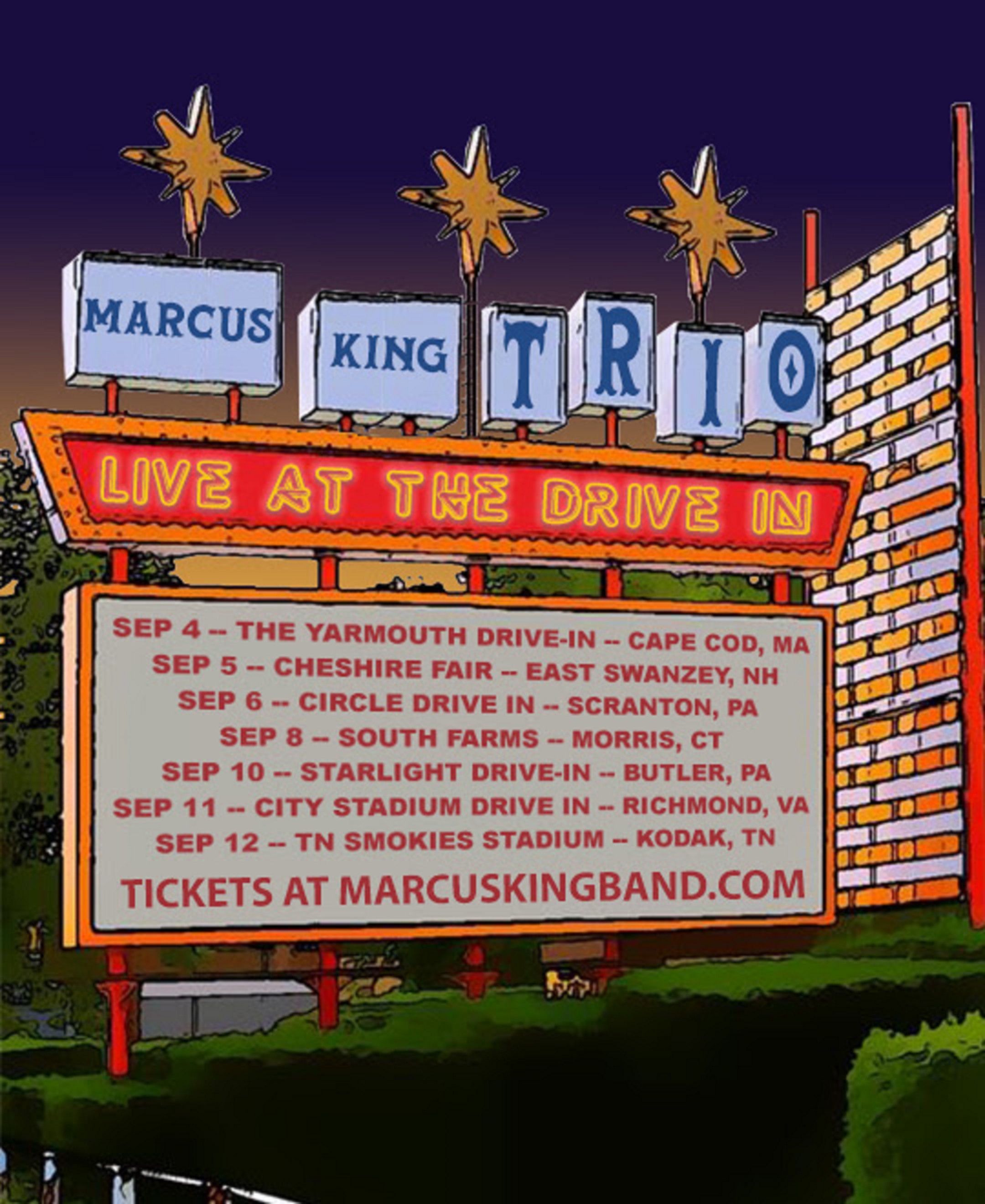 Announces Marcus King Trio Drive-In Shows