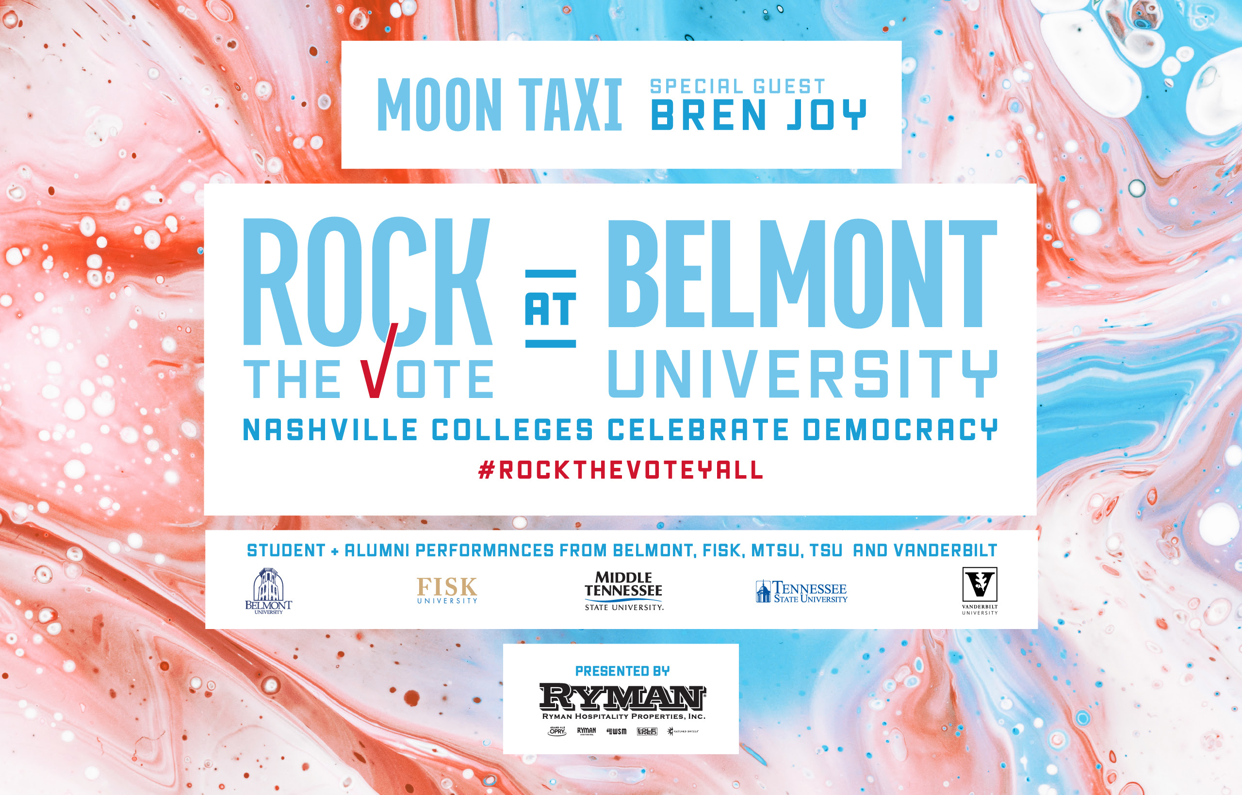 ‘Rock the Vote at Belmont University’ Set for Sept. 22 With Headliner Moon Taxi