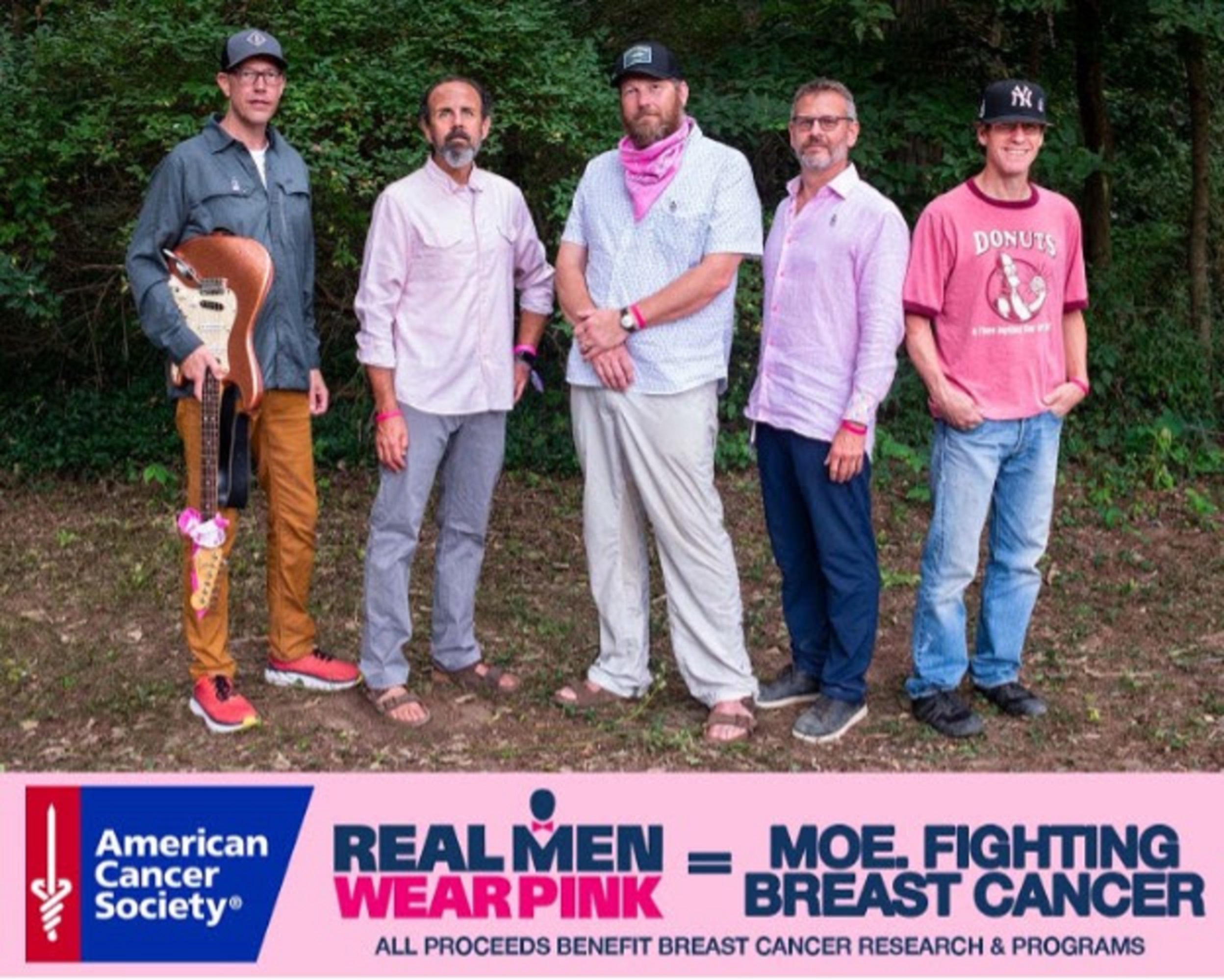 moe. partners with American Cancer Society on “Real Men Wear Pink” campaign, offering fans the opportunity to donate for unique experiences with the band