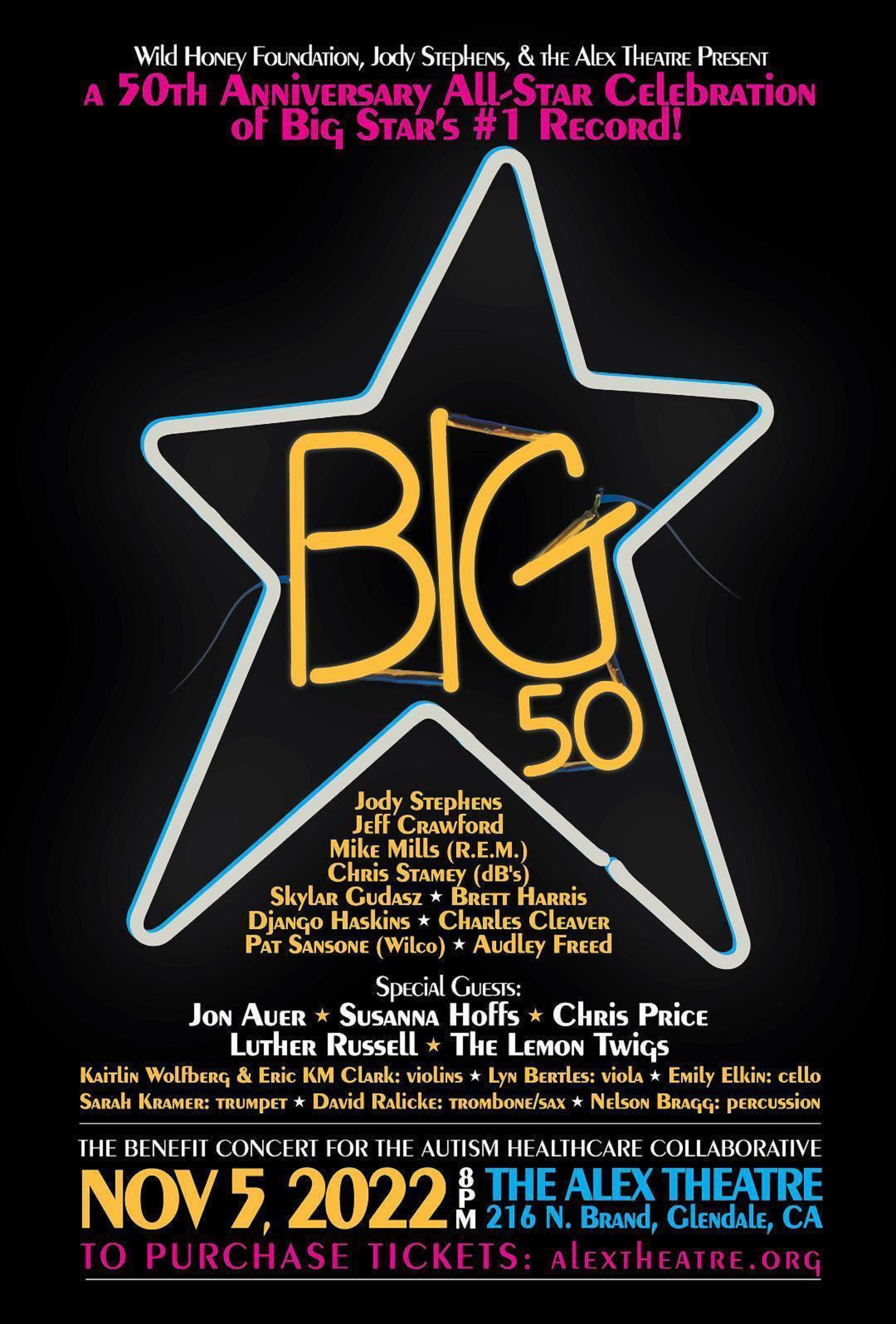 Big Star's '#1 Record' celebrated in Nov. 5th Wild Honey Foundation all-star show