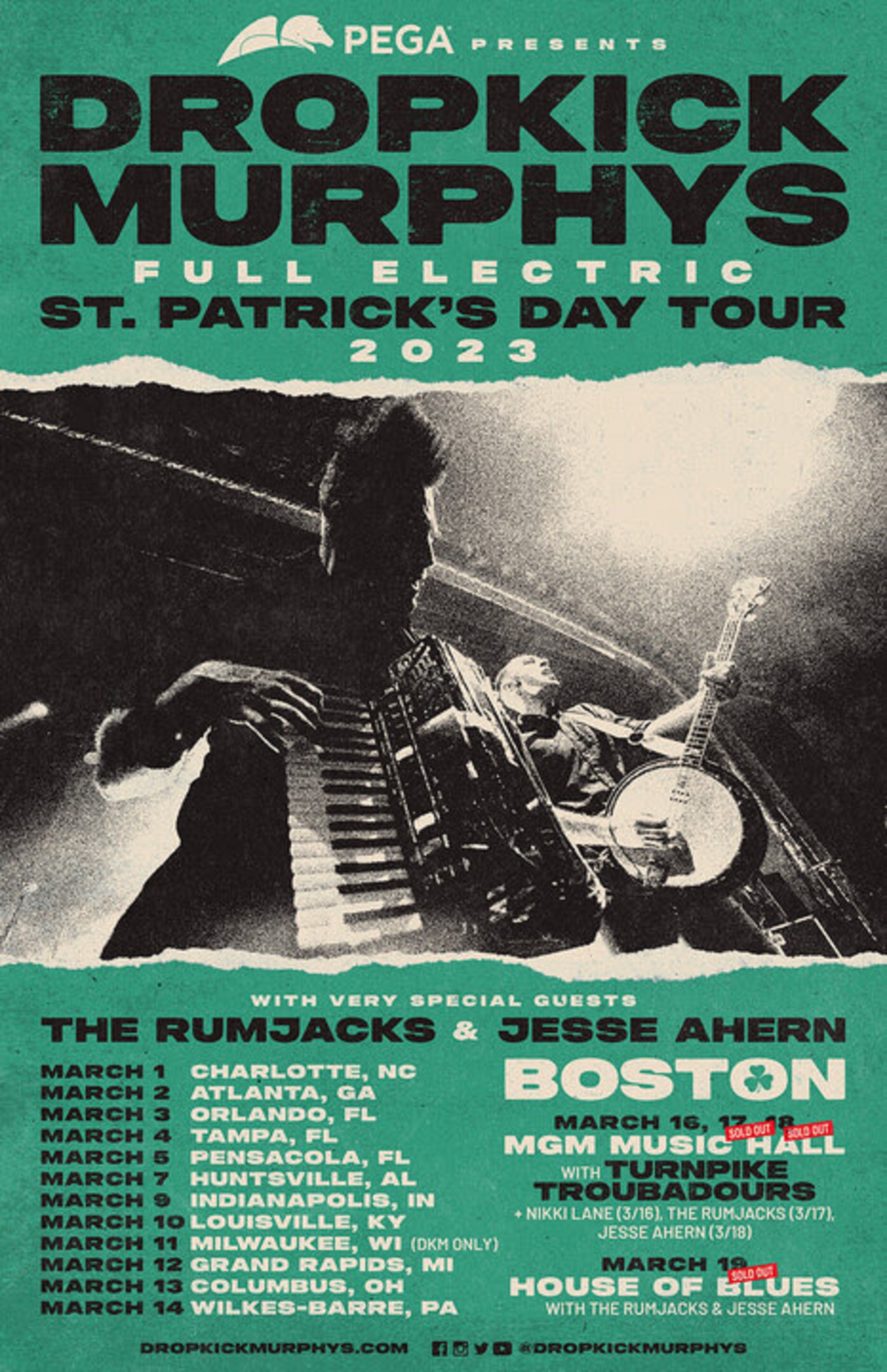 Dropkick Murphys St. Patrick’s Day 2023 Tour Dates Announced; Turnpike Troubadours Join DKM For Shows At MGM Music Hall At Fenway