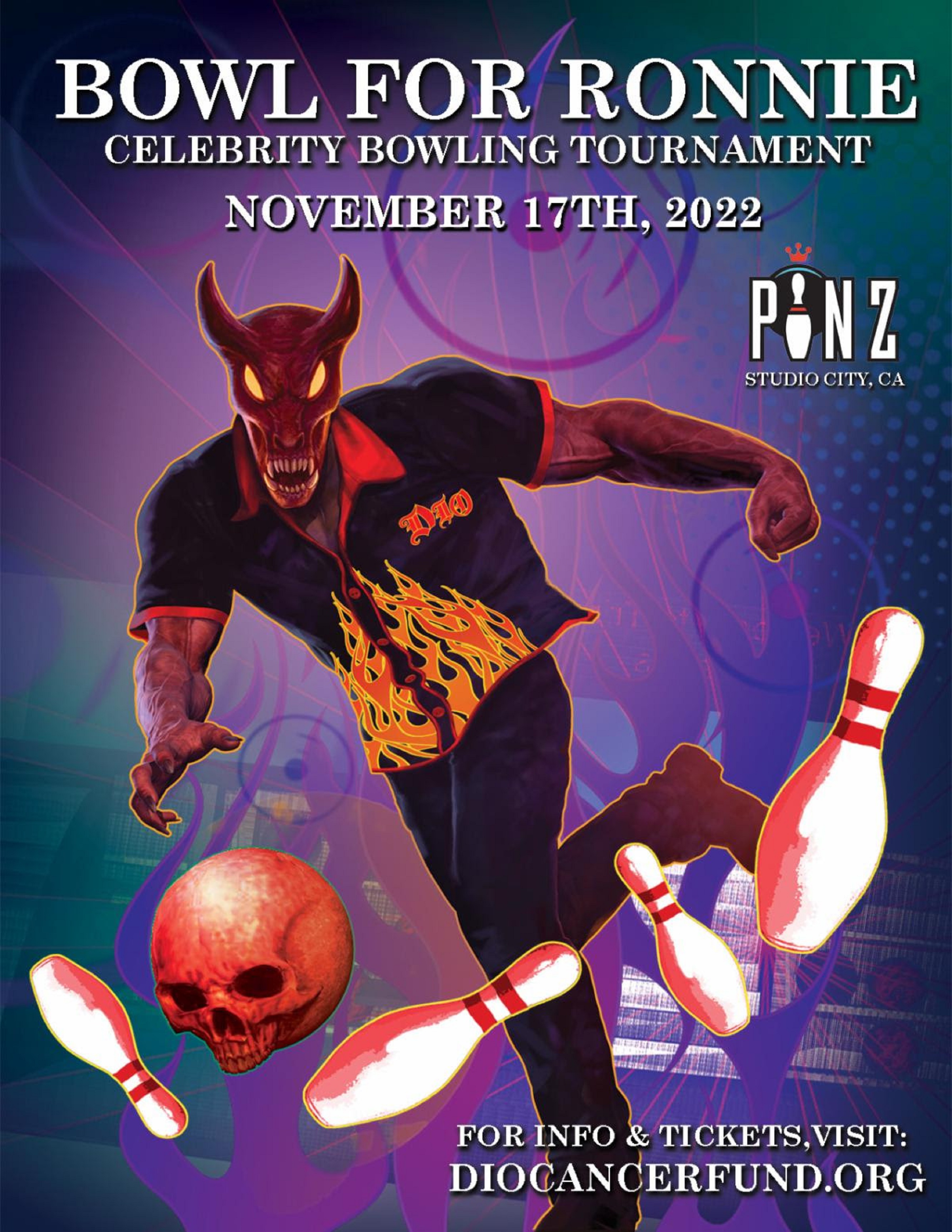 "BOWL FOR RONNIE" "BOWL FOR RONNIE" CELEBRITY BOWLING PARTY’S POST-COVID RETURN BRINGS IN MORE THAN $72,000 FOR RONNIE JAMES DIO STAND UP AND SHOUT CANCER FUND