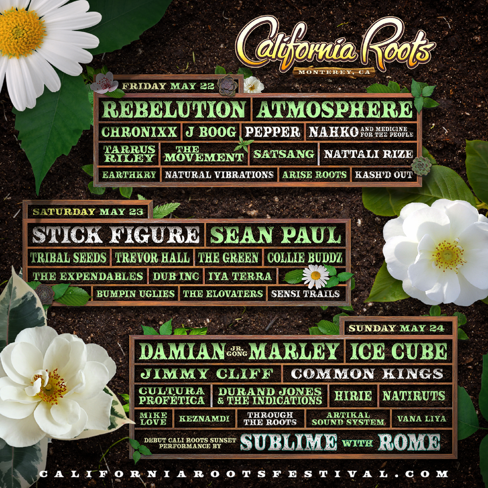 THIRD PHASE LINEUP INCLUDES STICK FIGURE, SUBLIME WITH ROME, PEPPER, COMMON KINGS, NAHKO AND MEDICINE FOR THE PEOPLE, THROUGH THE ROOTS, NATTALI RIZE, NATURAL VIBRATIONS, KASH’D OUT, AND SENSI TRAILS