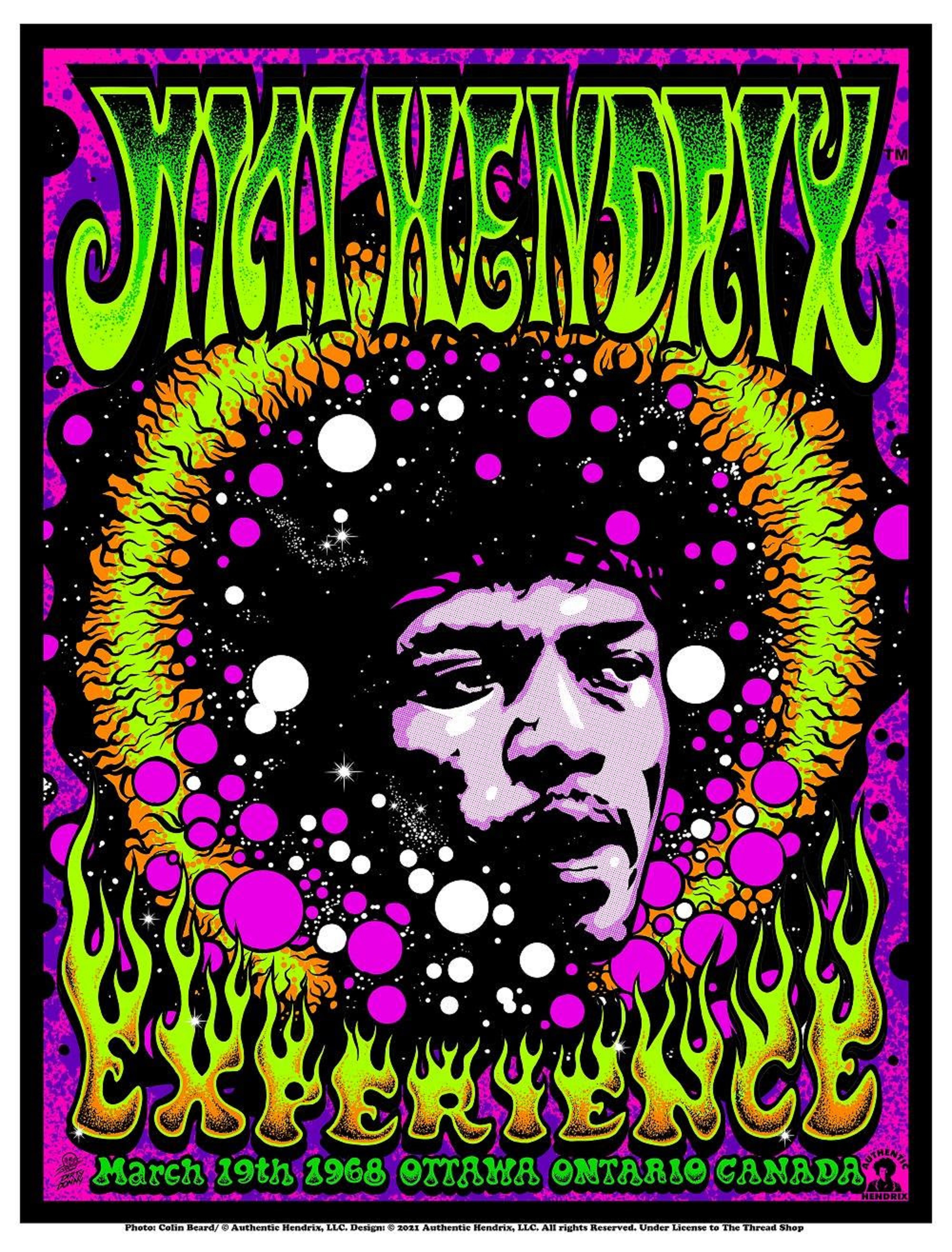 Jimi Hendrix Klaus Voormann 1997 Signed Limited Edition Poster Germany 