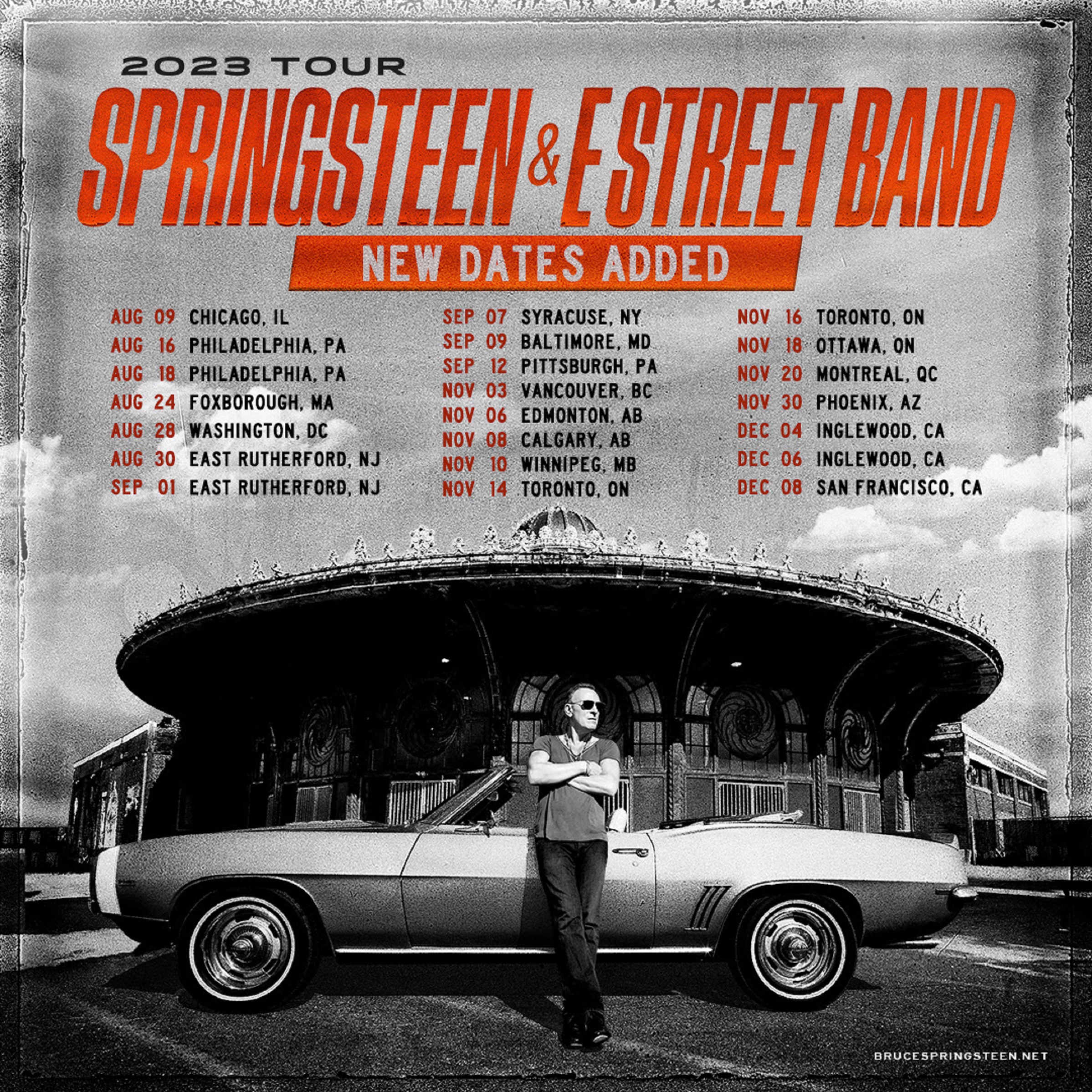 Bruce Springsteen and The E Street Band add North American shows in 18 cities to their 2023 Tour