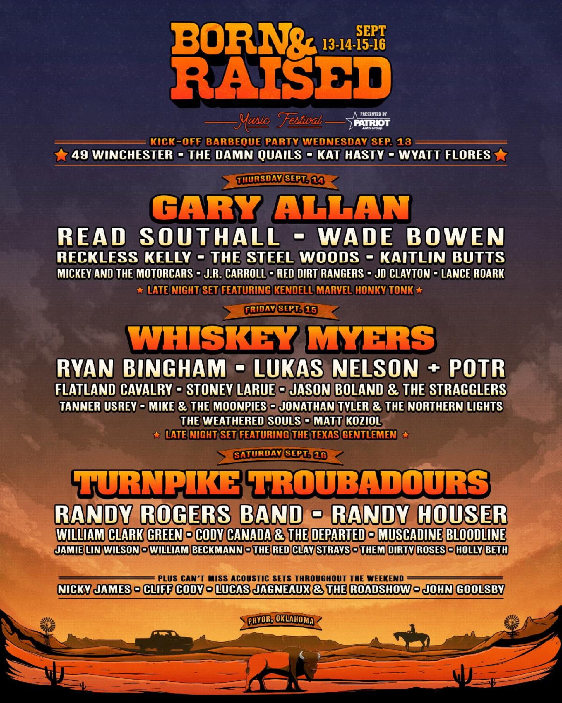 THE RED CLAY STRAYS - Born & Raised Festival, September 13-16