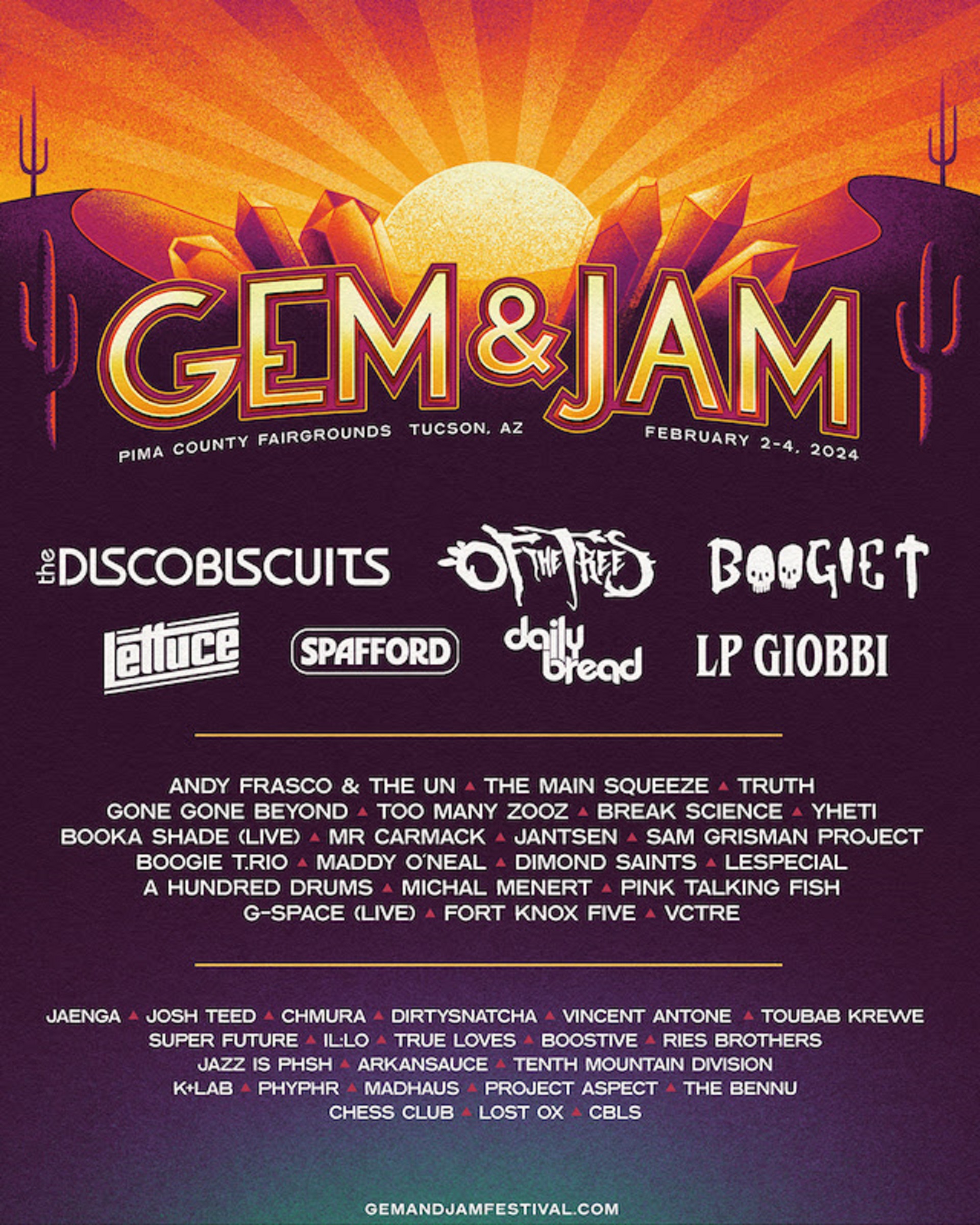 Gem & Jam unveils 2025 lineup The Disco Biscuits, Of The Trees, Boogie