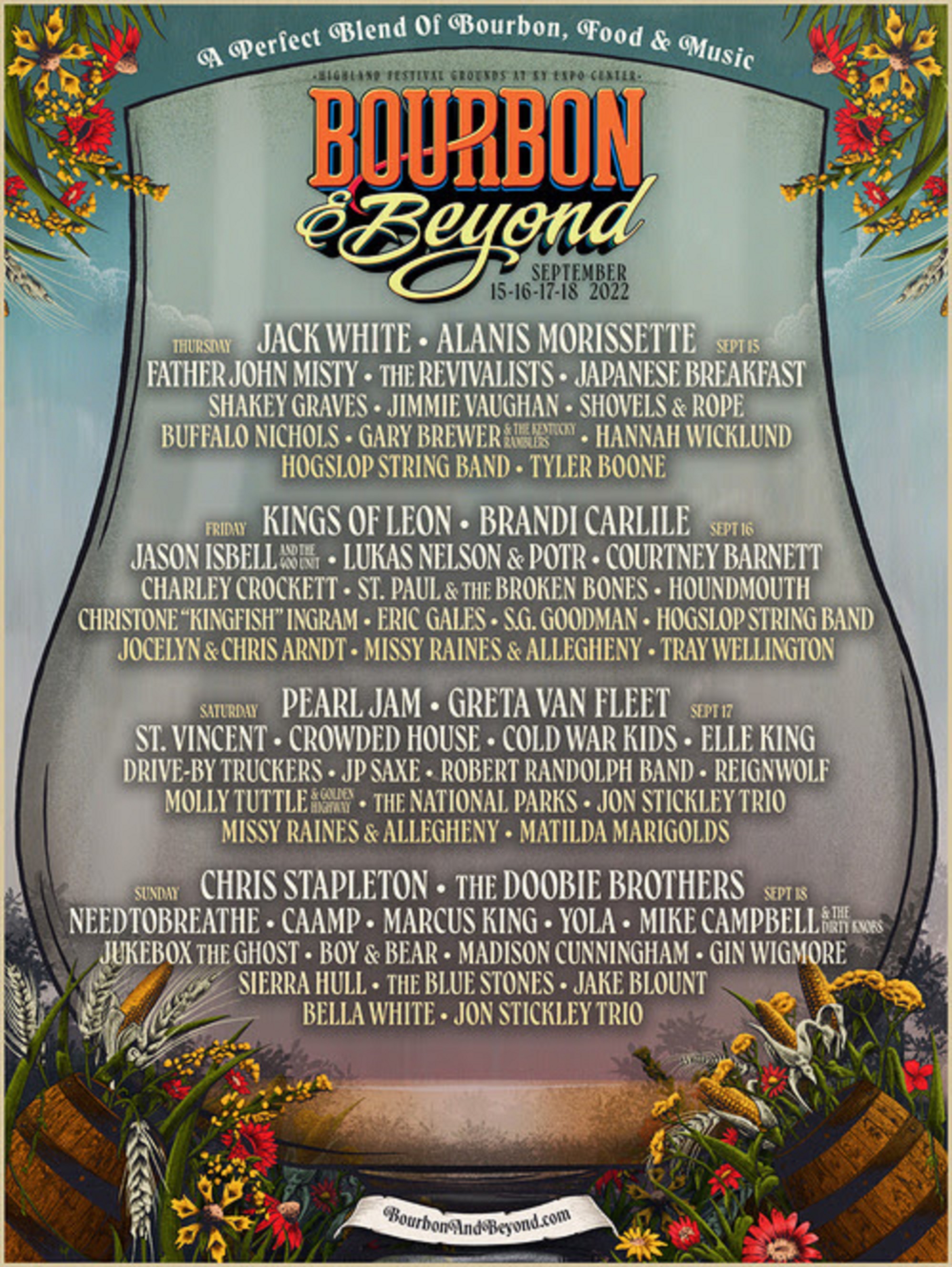 Bourbon & Beyond Returns With Pearl Jam, Chris Stapleton, Kings of Leon