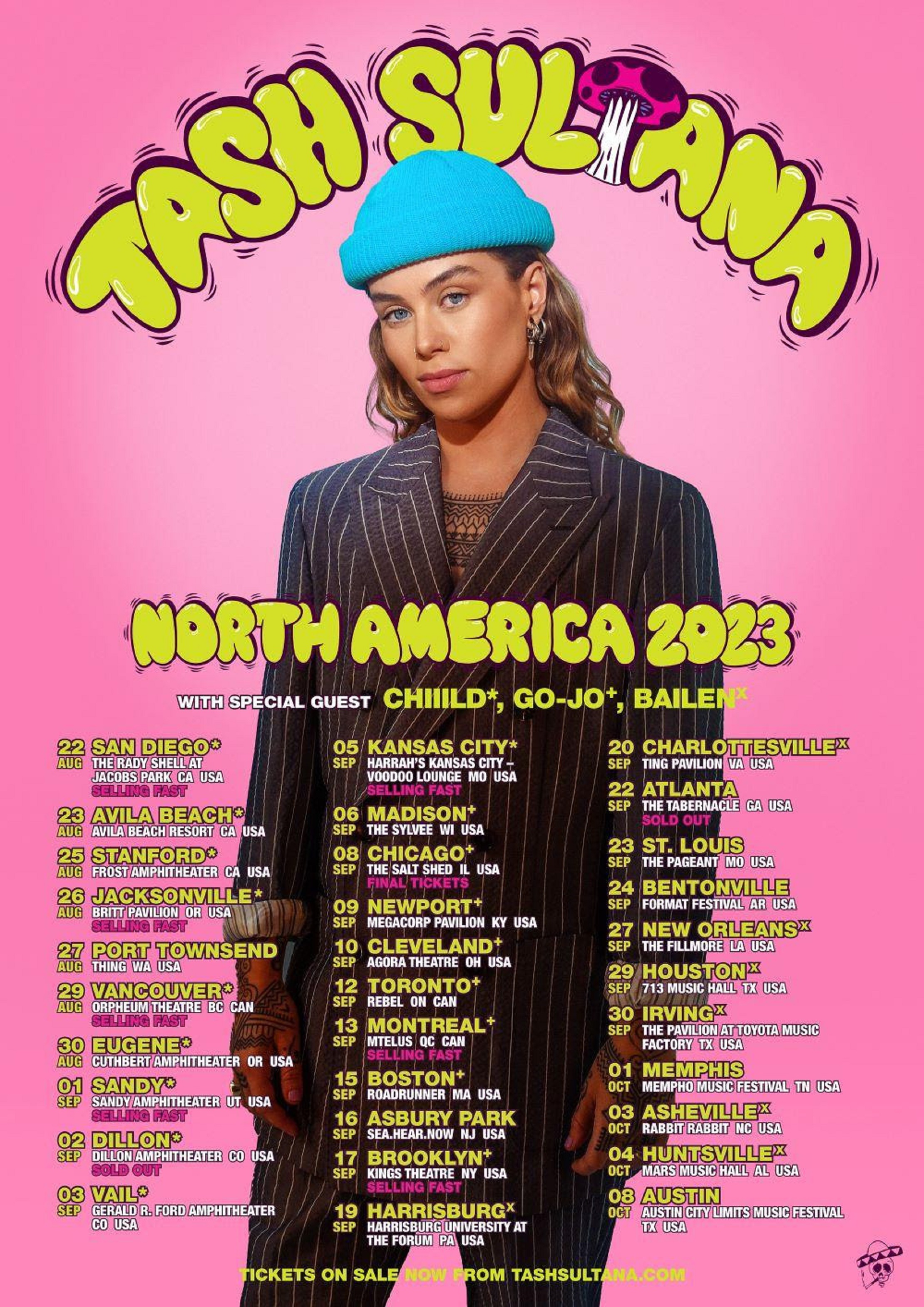 TASH SULTANA Announces 2023 North American Tour Grateful Web