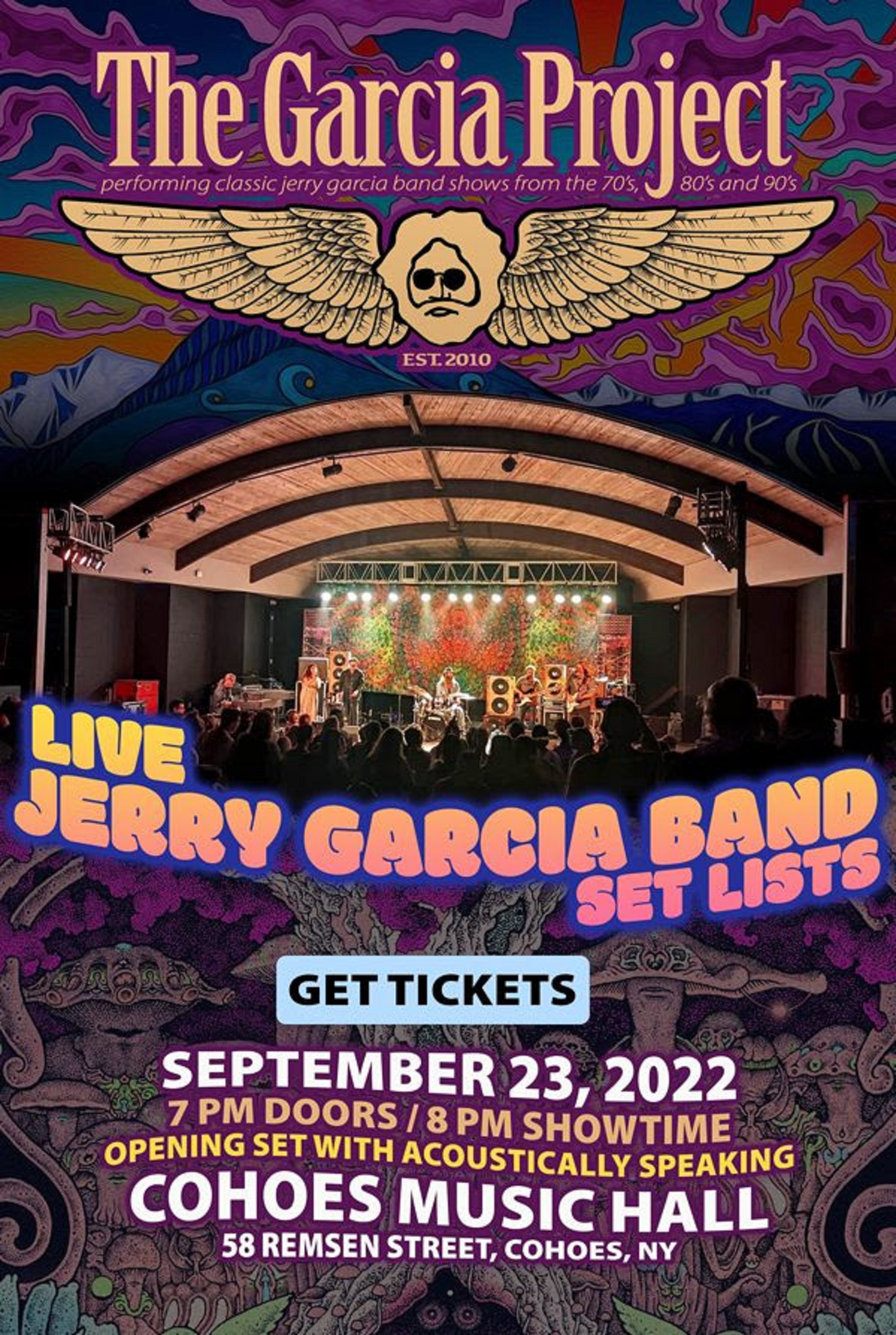 The Garcia Project returns “home to the 518” for a show at the beautiful Cohoes Music Hall on September 23, 2022