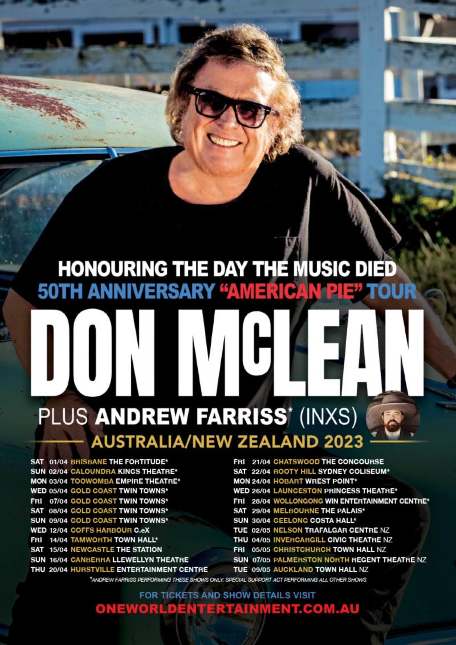 DON McLEAN ANNOUNCES THE DAY THE MUSIC DIED 50TH ANNIVERSARY OF “AMERICAN PIE” AUSTRALIA AND NEW ZEALAND 2023 TOUR