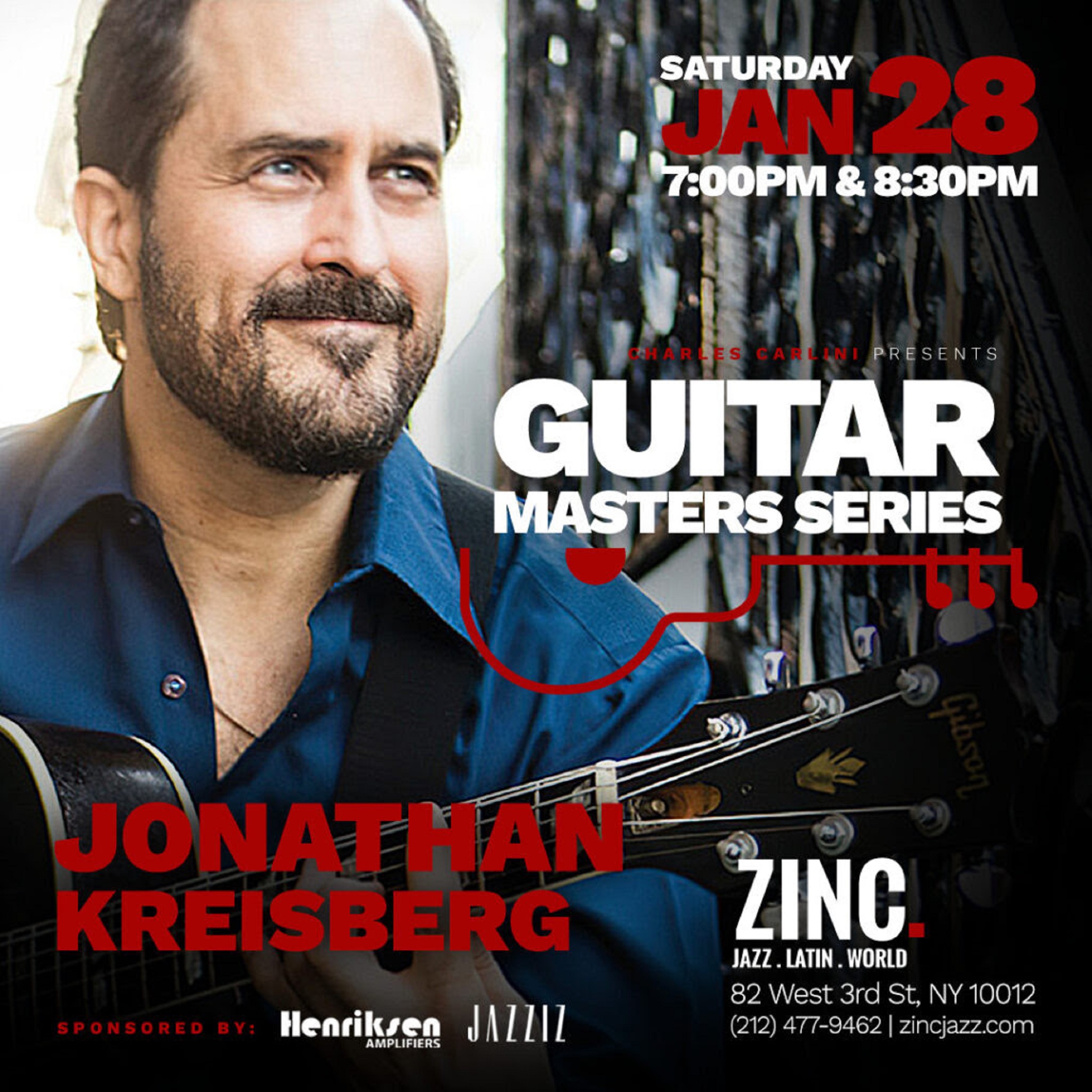 Catch Acclaimed Guitarist Jonathan Kreisberg at Zinc on Saturday, January 28