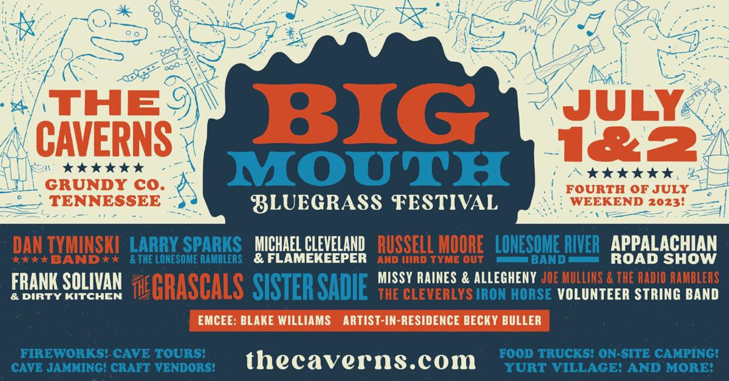 New Festival at The Caverns: Big Mouth Bluegrass Festival, July 1-2, 2023