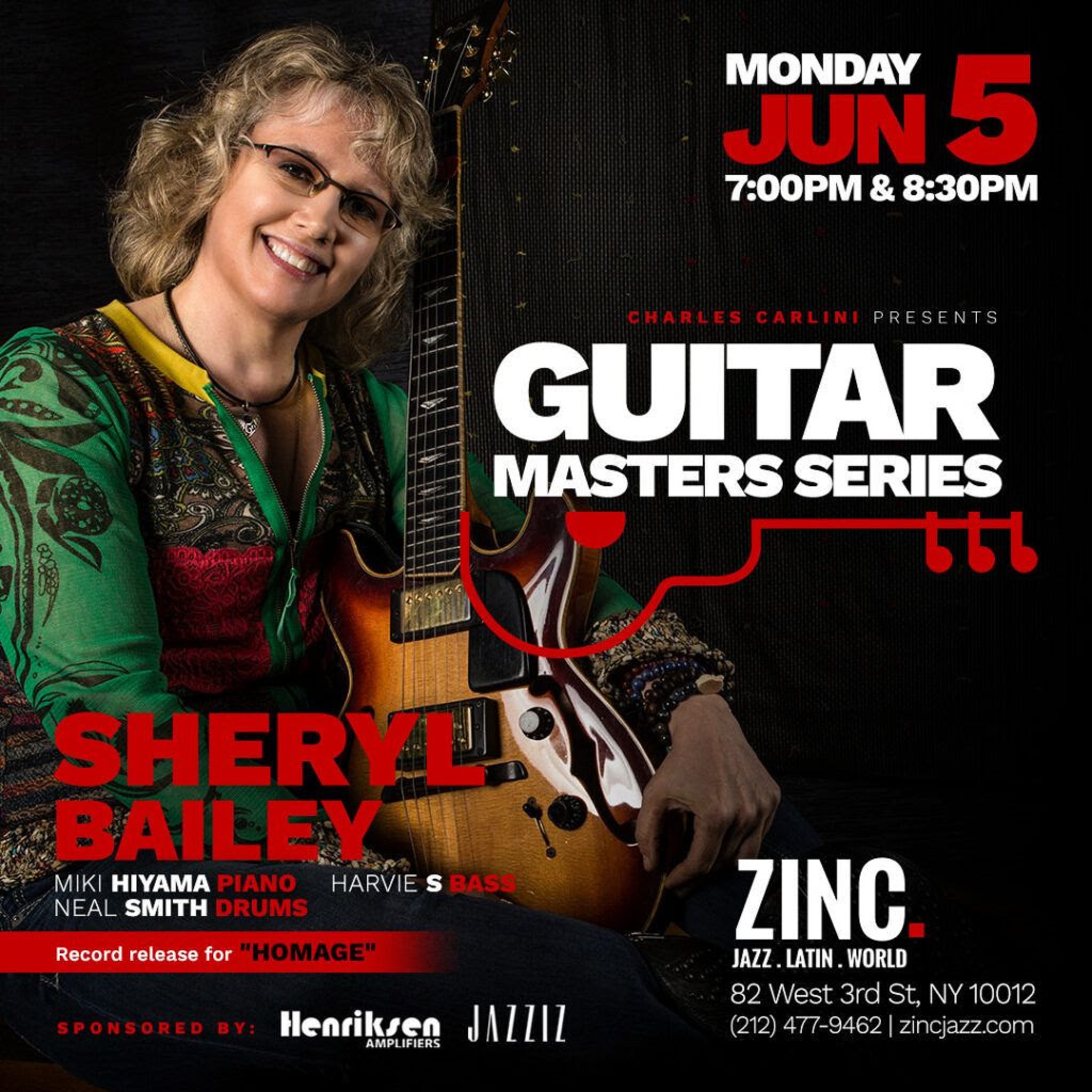 Catch Acclaimed Guitarist Sheryl Bailey at Zinc on Monday, June 5!