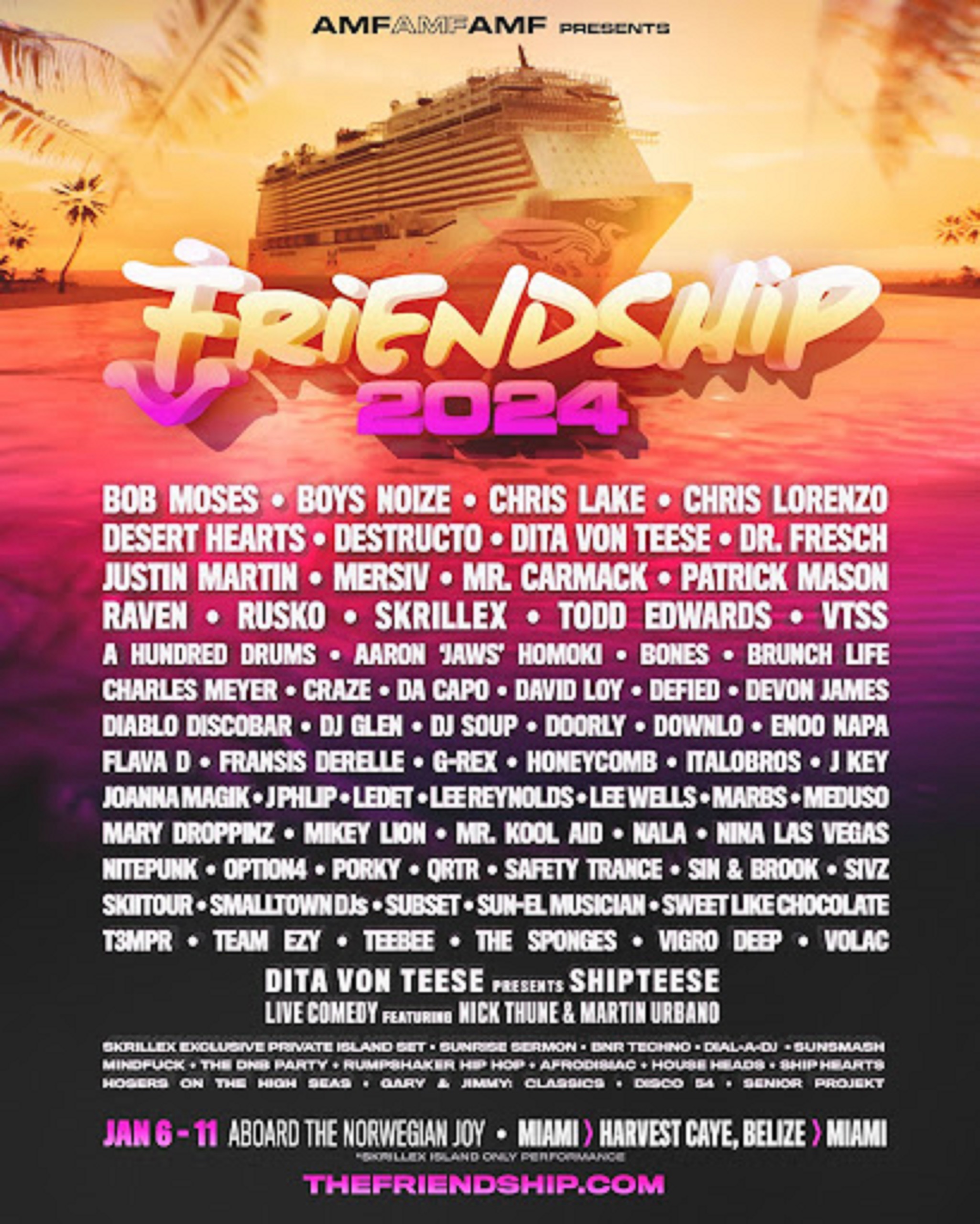 FRIENDSHIP 2024 REVEALS LINEUP Grateful Web