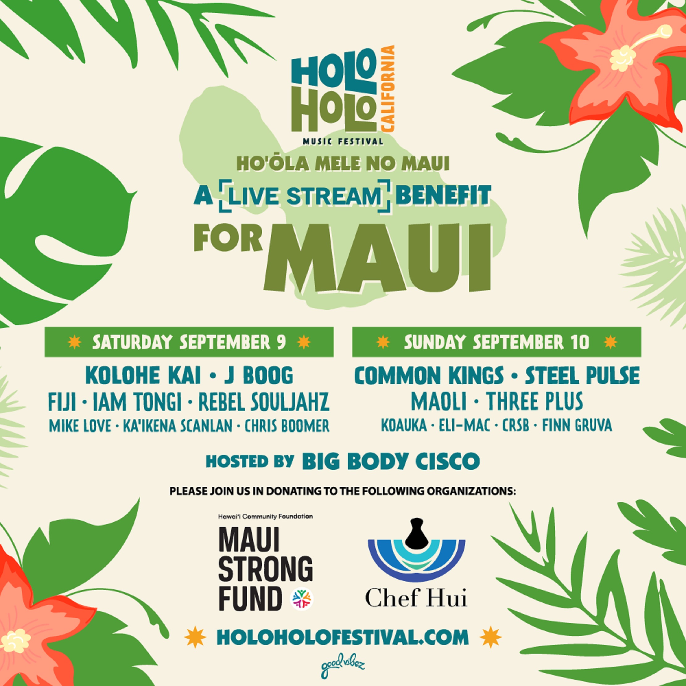 Holo Holo Music Festival To Raise Money For The Maui Strong Fund and Chef Hui Through Livestream
