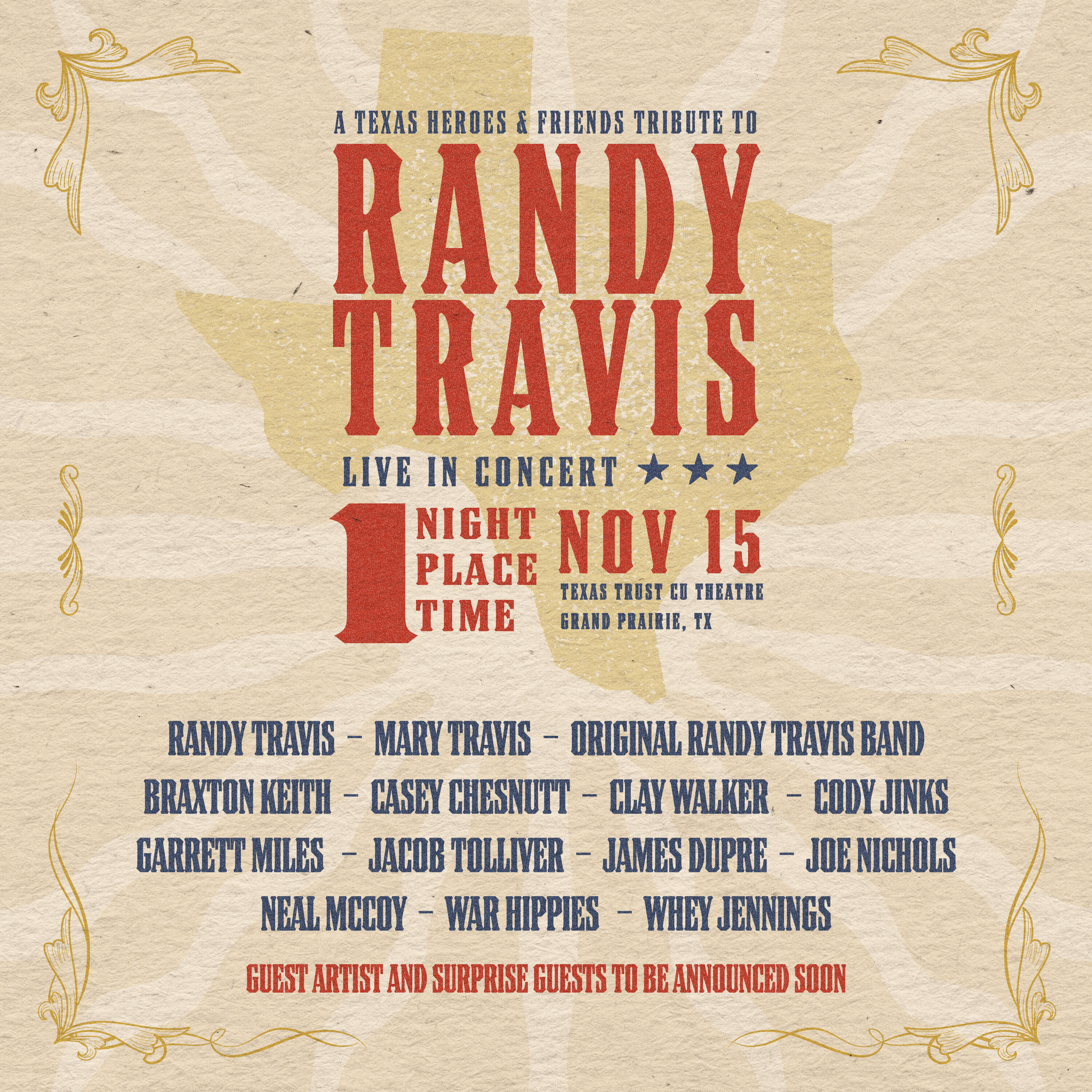 LINEUP ANNOUNCED: ‘A Texas Heroes & Friends Tribute to Randy Travis’