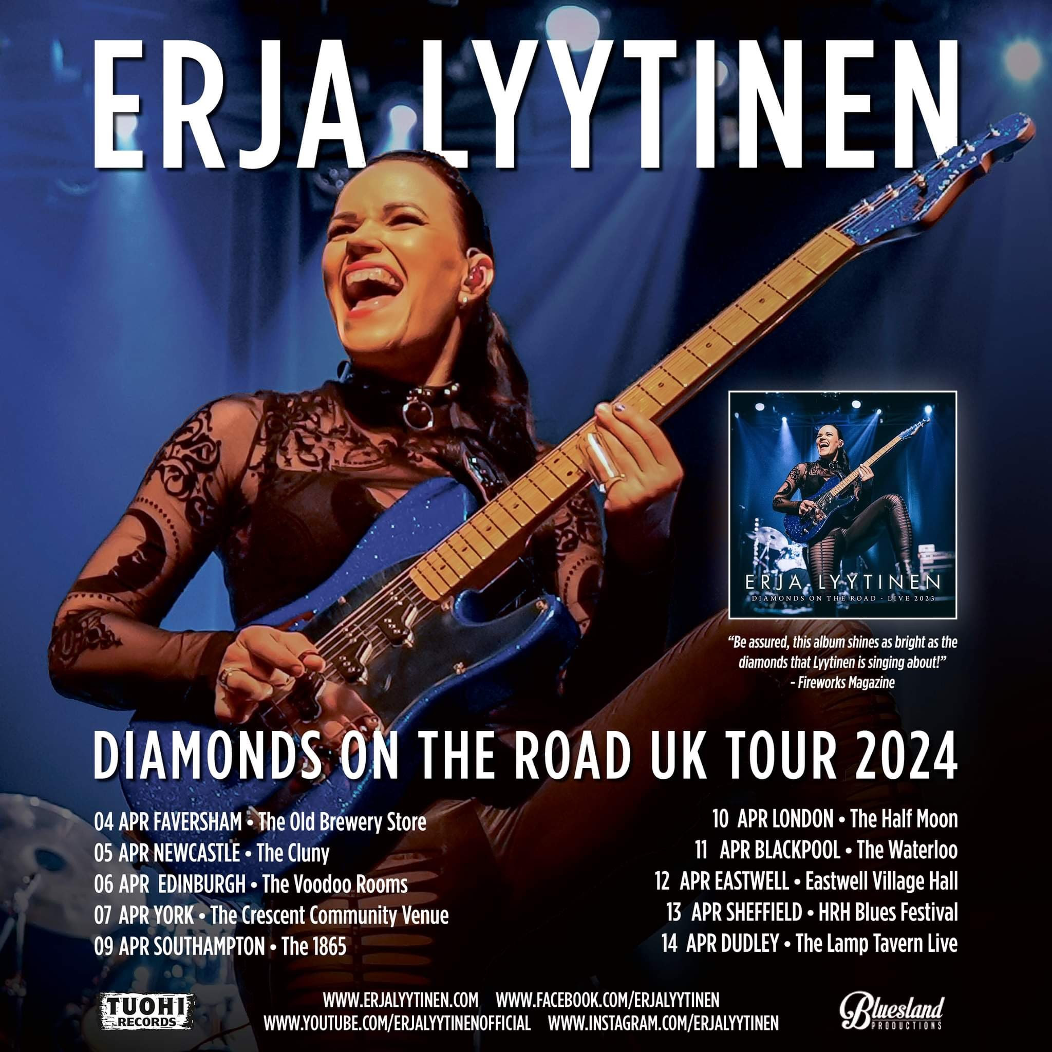 Celebrated slide guitarist "Erja Lyytinen" announces "Diamonds on the