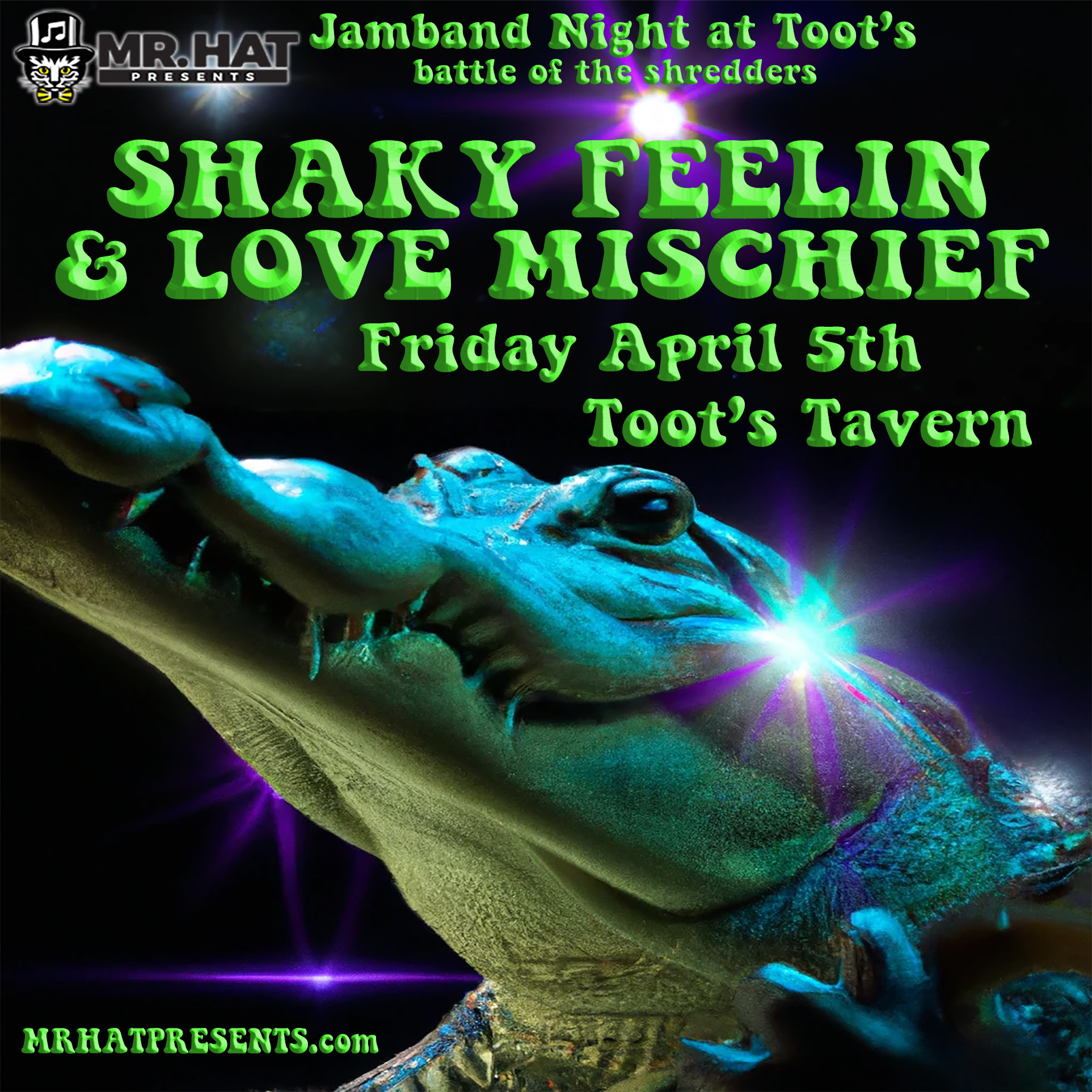 Jam Bash at Toot's featuring Shaky Feelin & Love Mischief