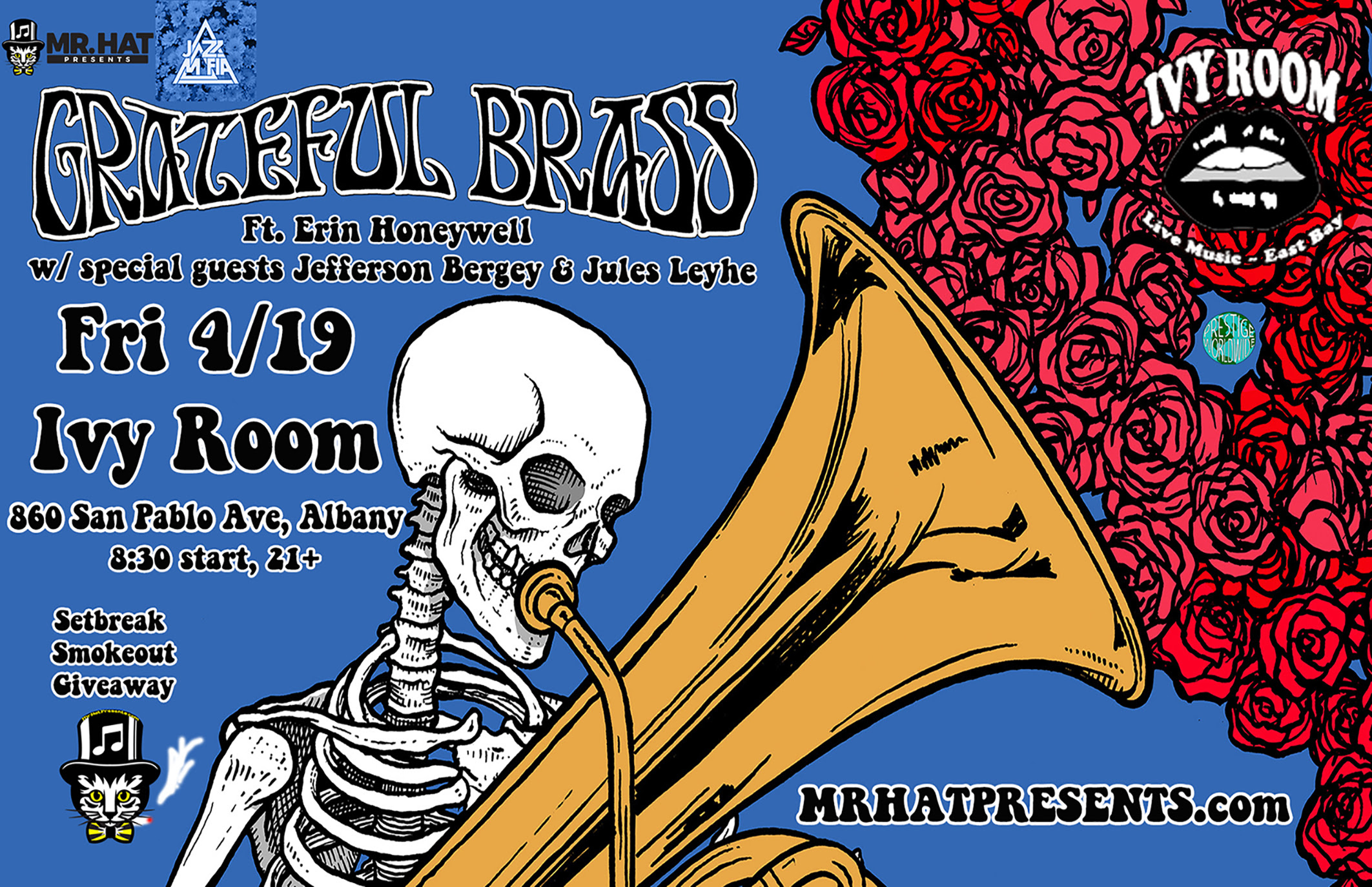 Grateful Brass w/ Jefferson Bergey & Jules Leyhe @ The Ivy Room | 4/19/2024