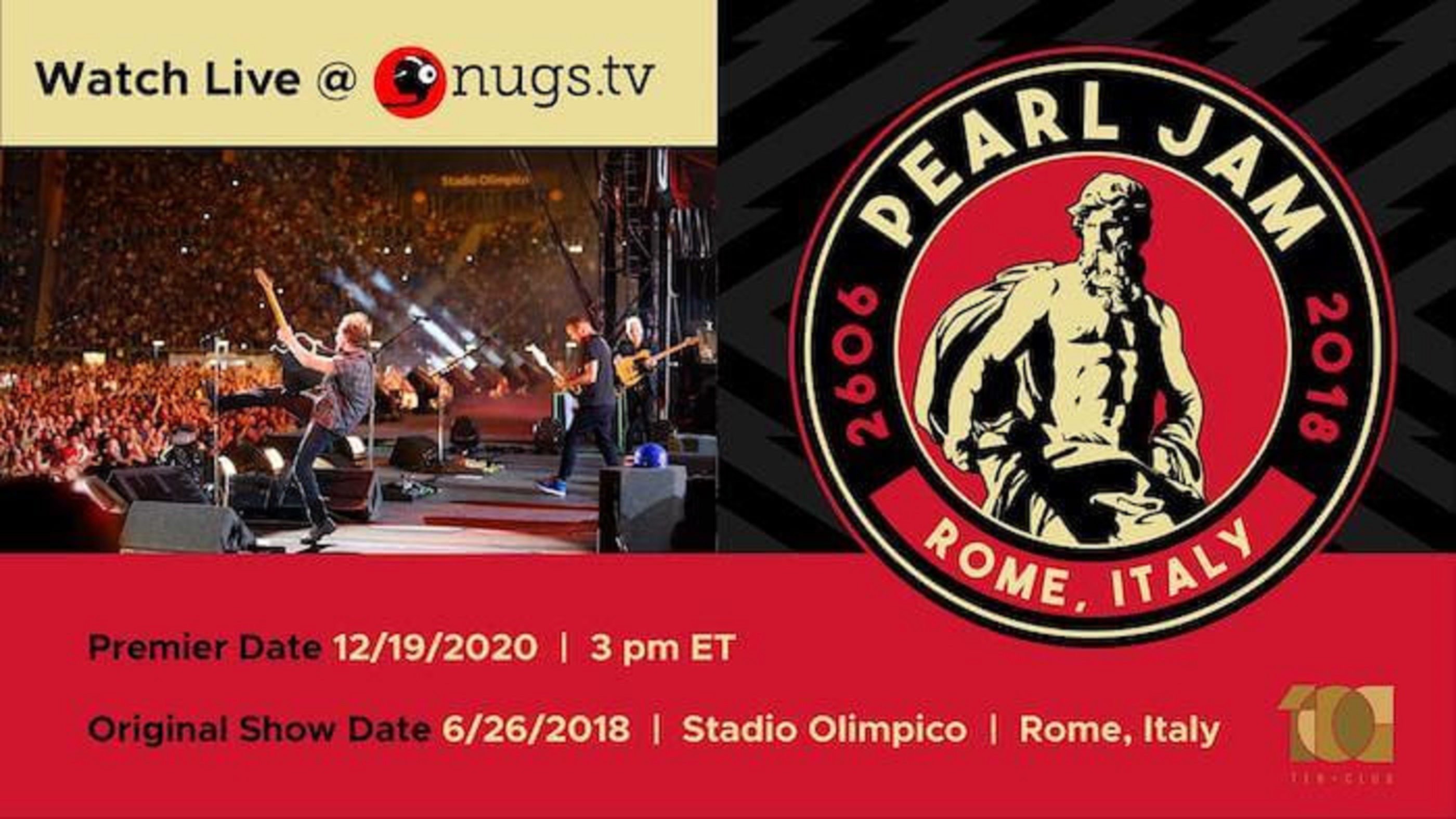 Tune in to the Pearl Jam Rome Stream