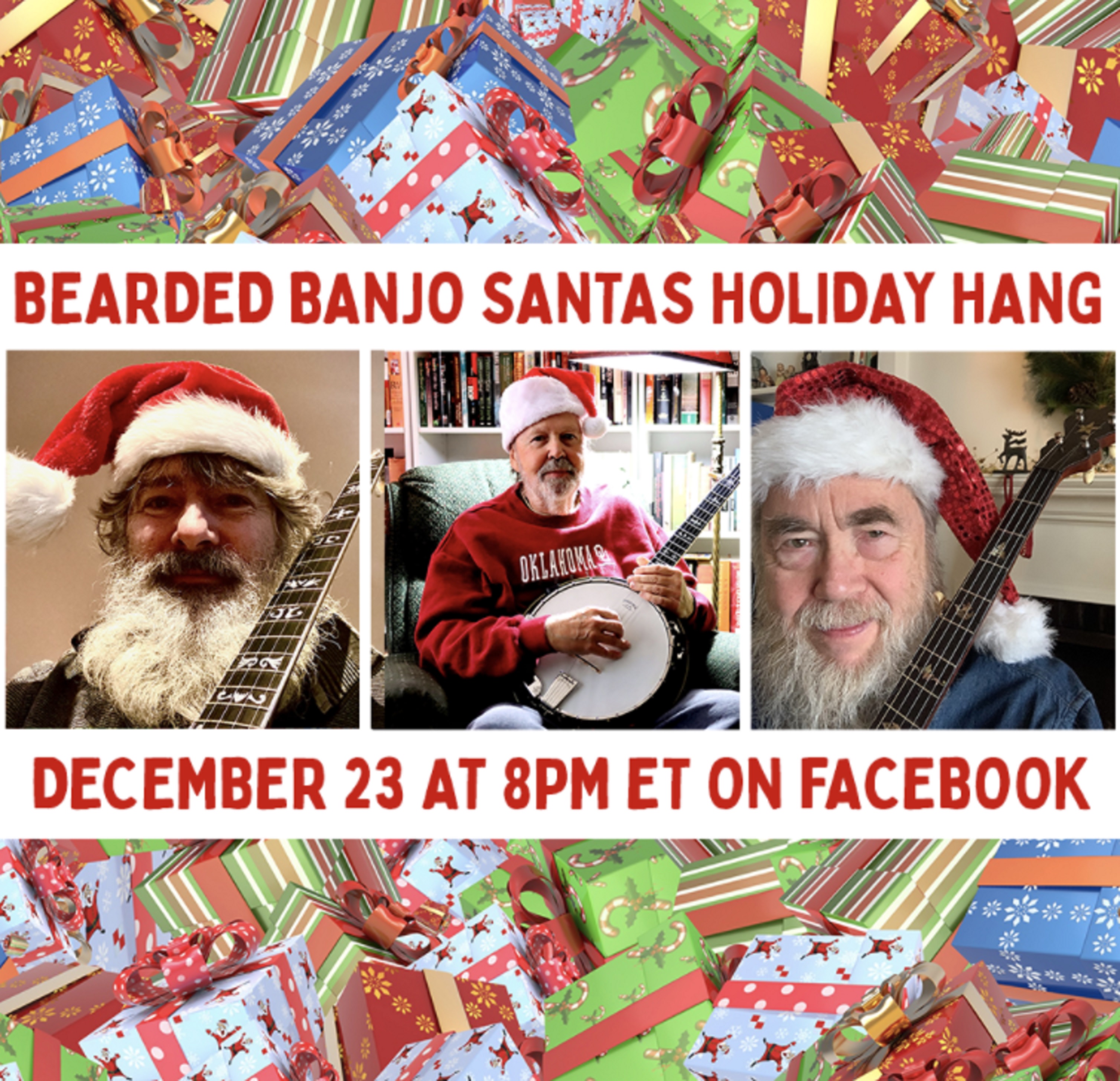 Béla Fleck, Alan Munde & Tony Trischka...Bearded Banjo Santas!