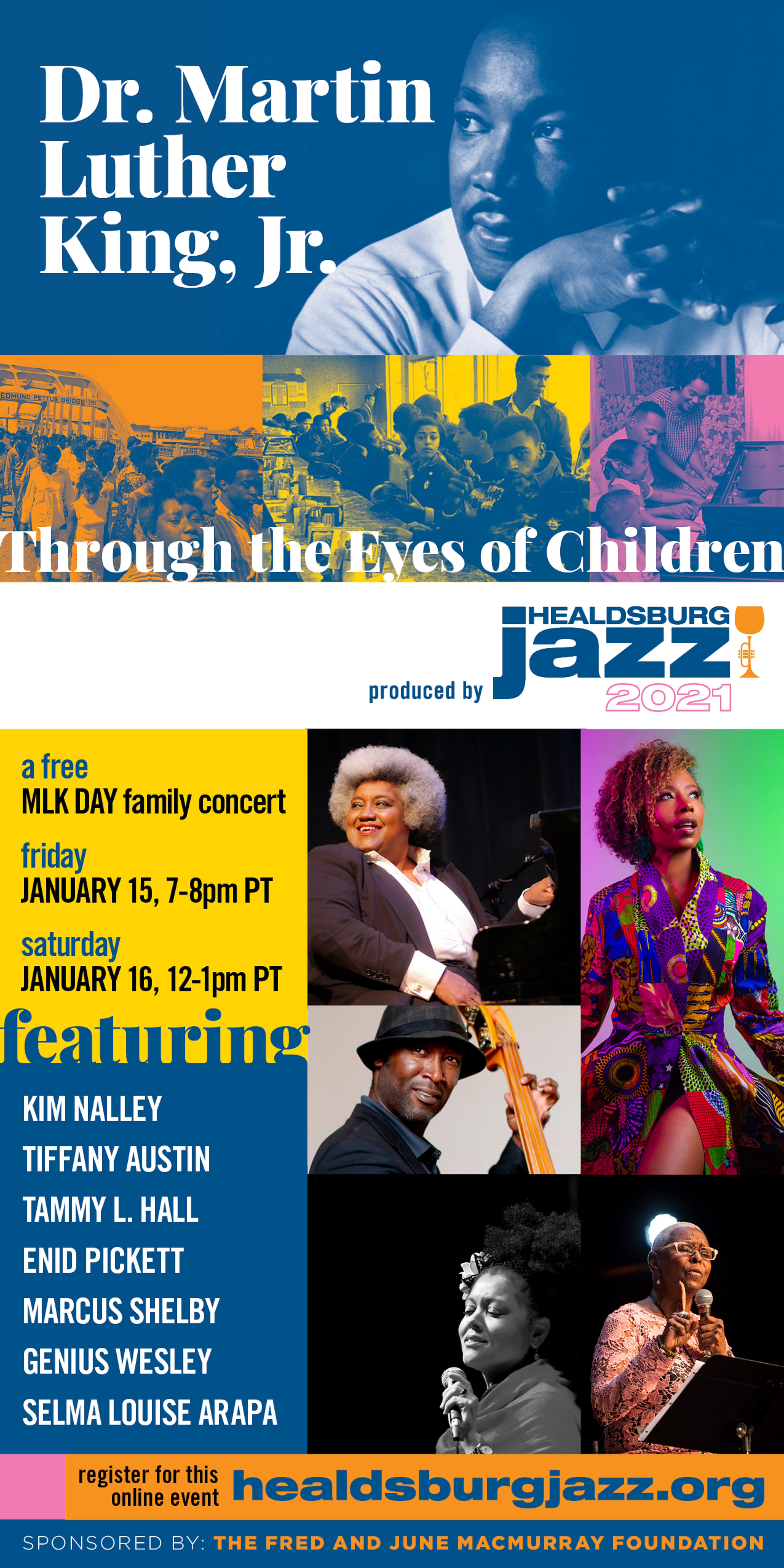 Healdsburg Jazz Presents MLK Concerts January 15 & 16