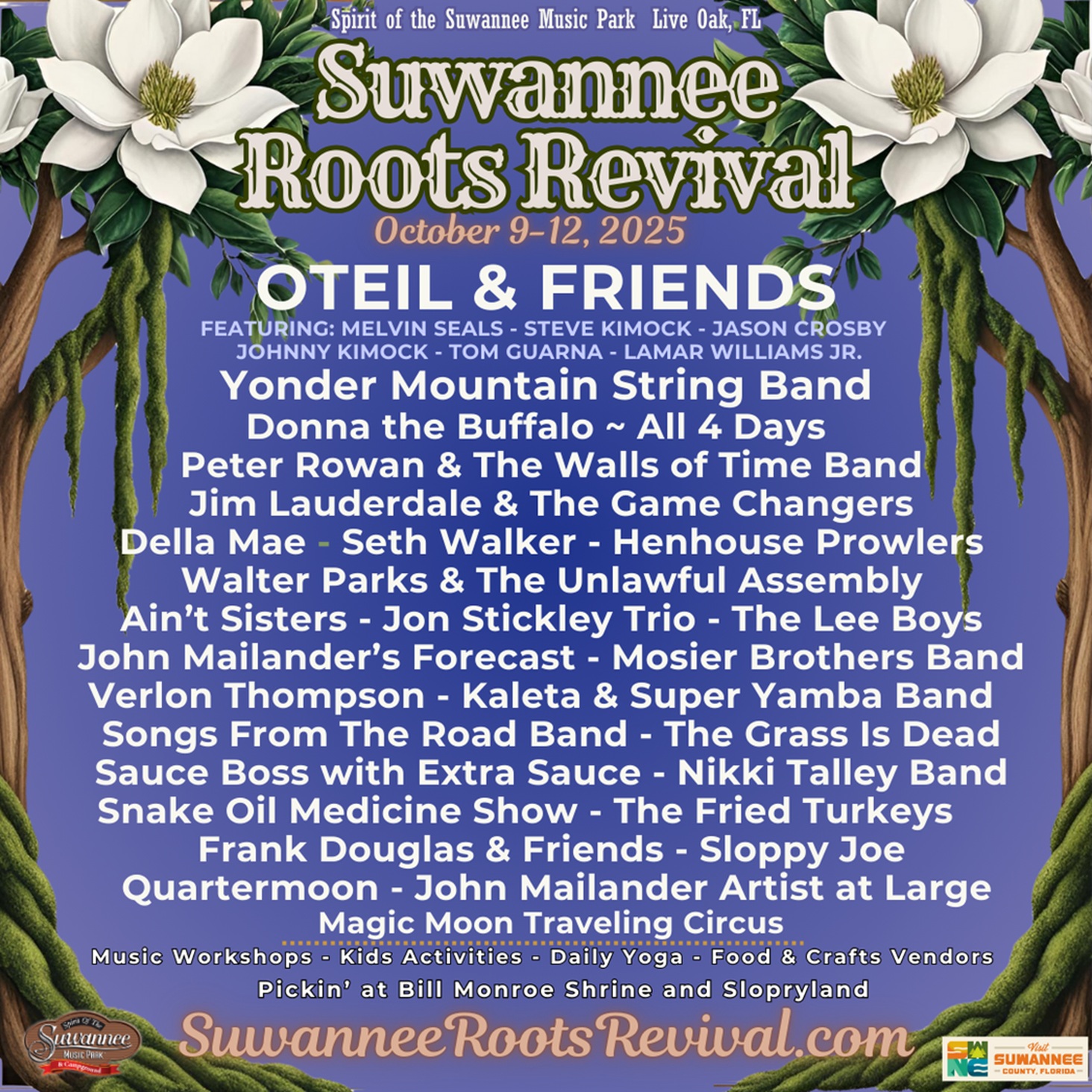 Suwannee Roots Revival Announces Oteil & Friends, Yonder Mountain String Band, Donna the Buffalo