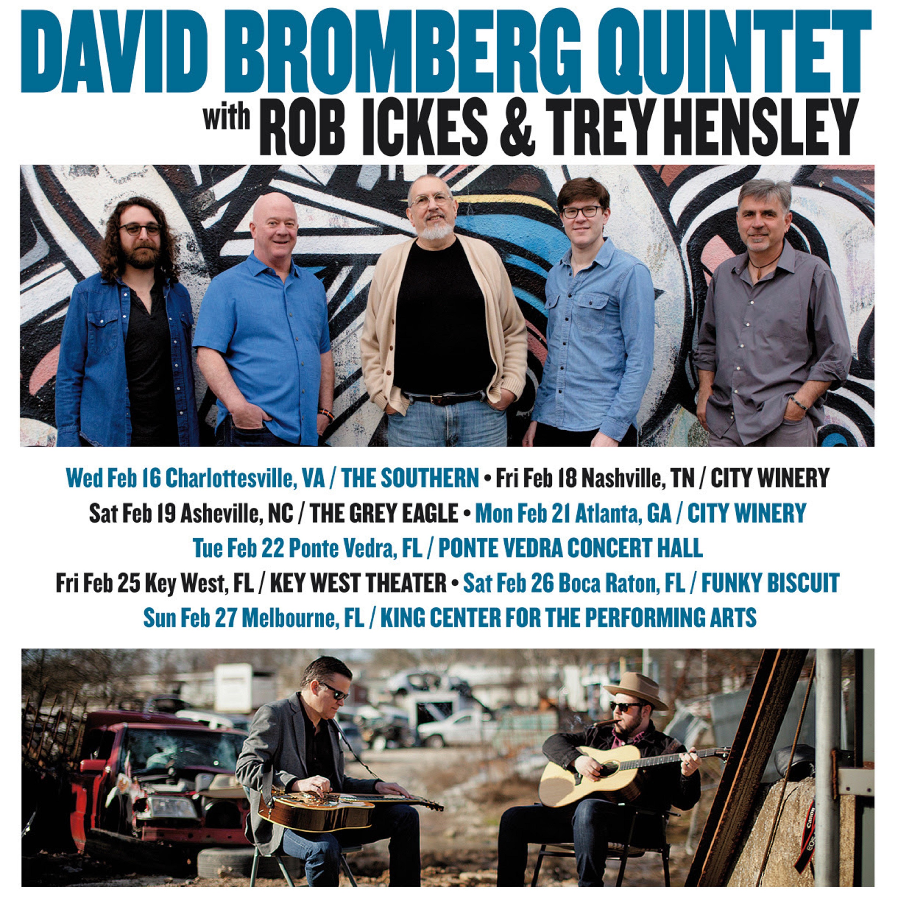 David Bromberg Quintet joins forces with Rob Ickes & Trey Hensley for February 2022 Tour