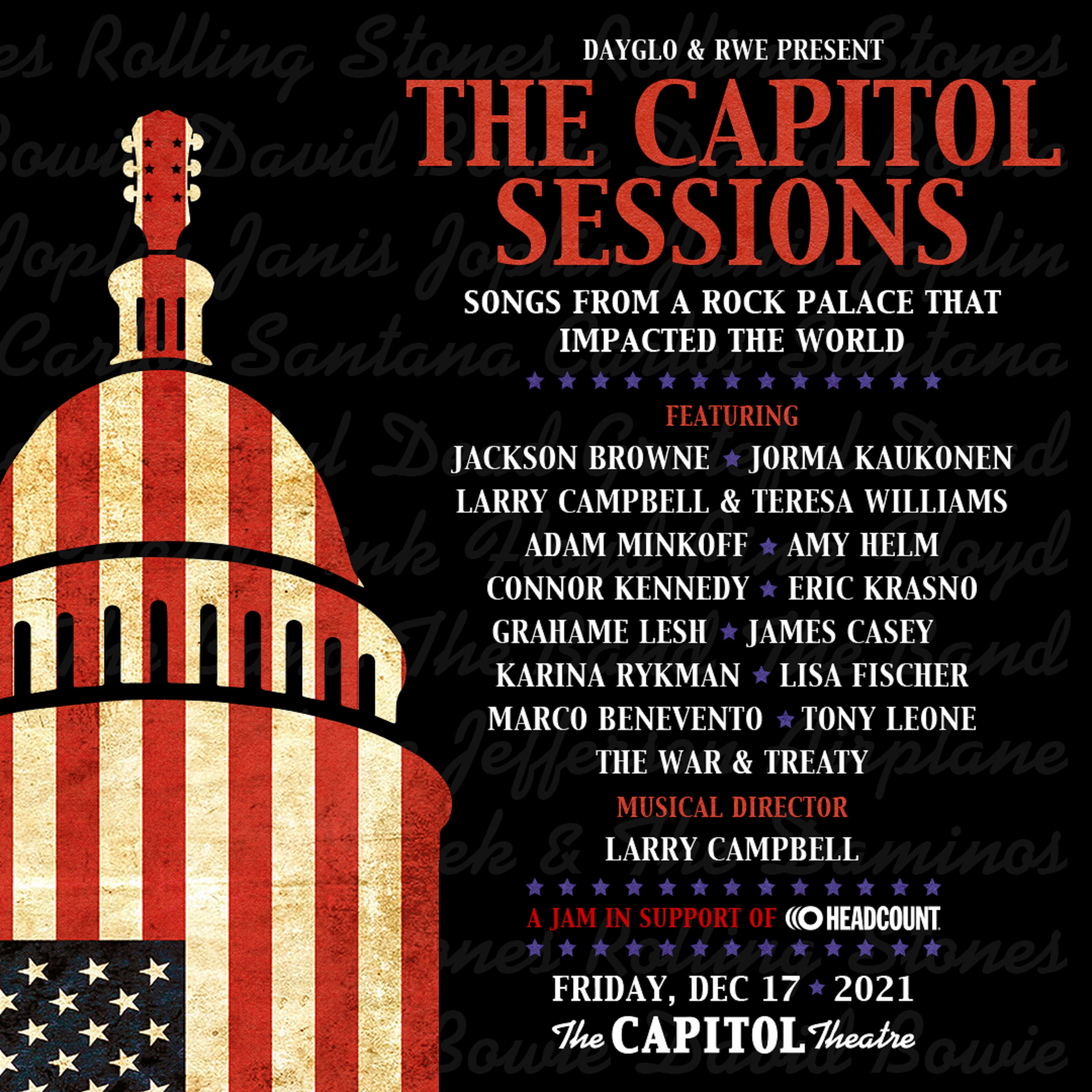 'The Capitol Sessions' on Dec 17 feat Jackson Browne, Jorma Kaukonen, Amy Helm & More in Support of Headcount
