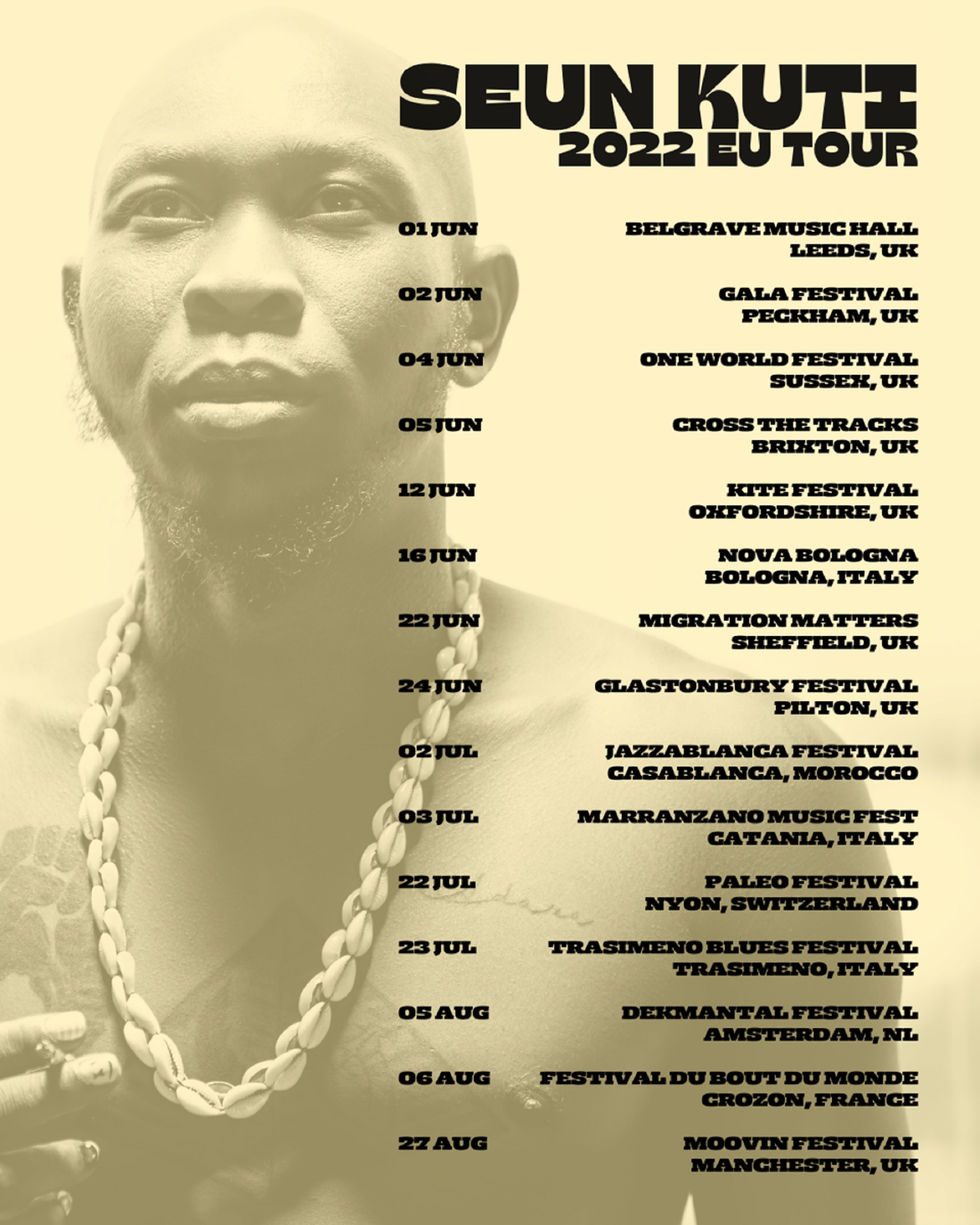 Afrobeat Legend Seun Kuti & Egypt 80 announce European and North American Tour with 24 dates and counting!