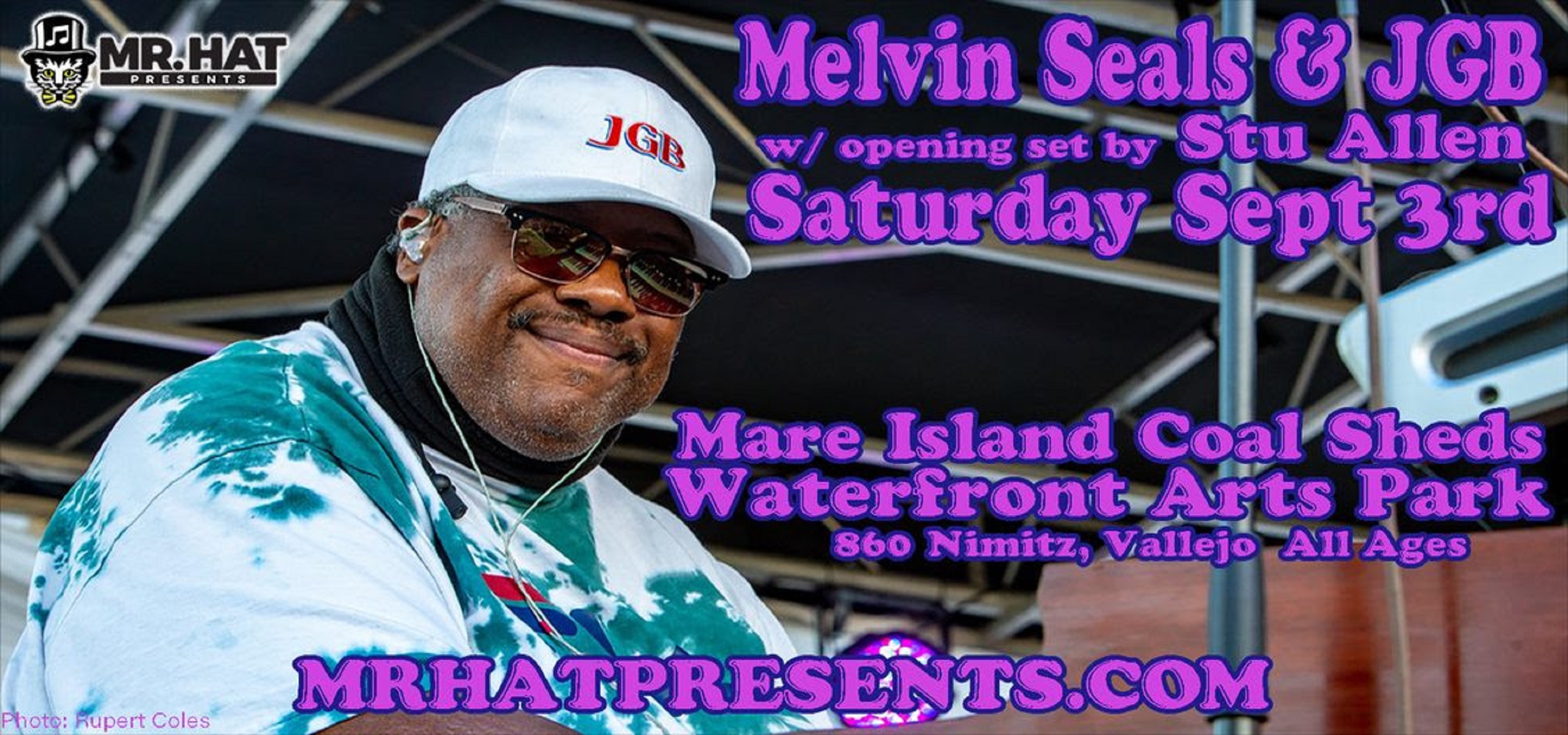 Melvin Seals & JGB + Stu Allen Return to Mare Island Saturday Sept 3rd