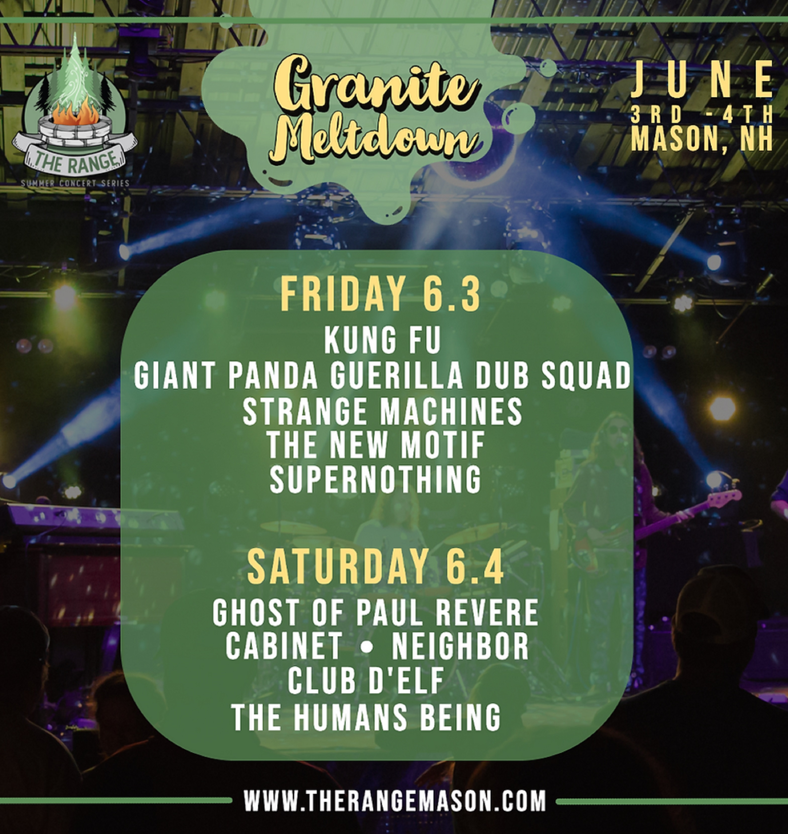 Granite Meltdown will be The Range’s first two-night live music event