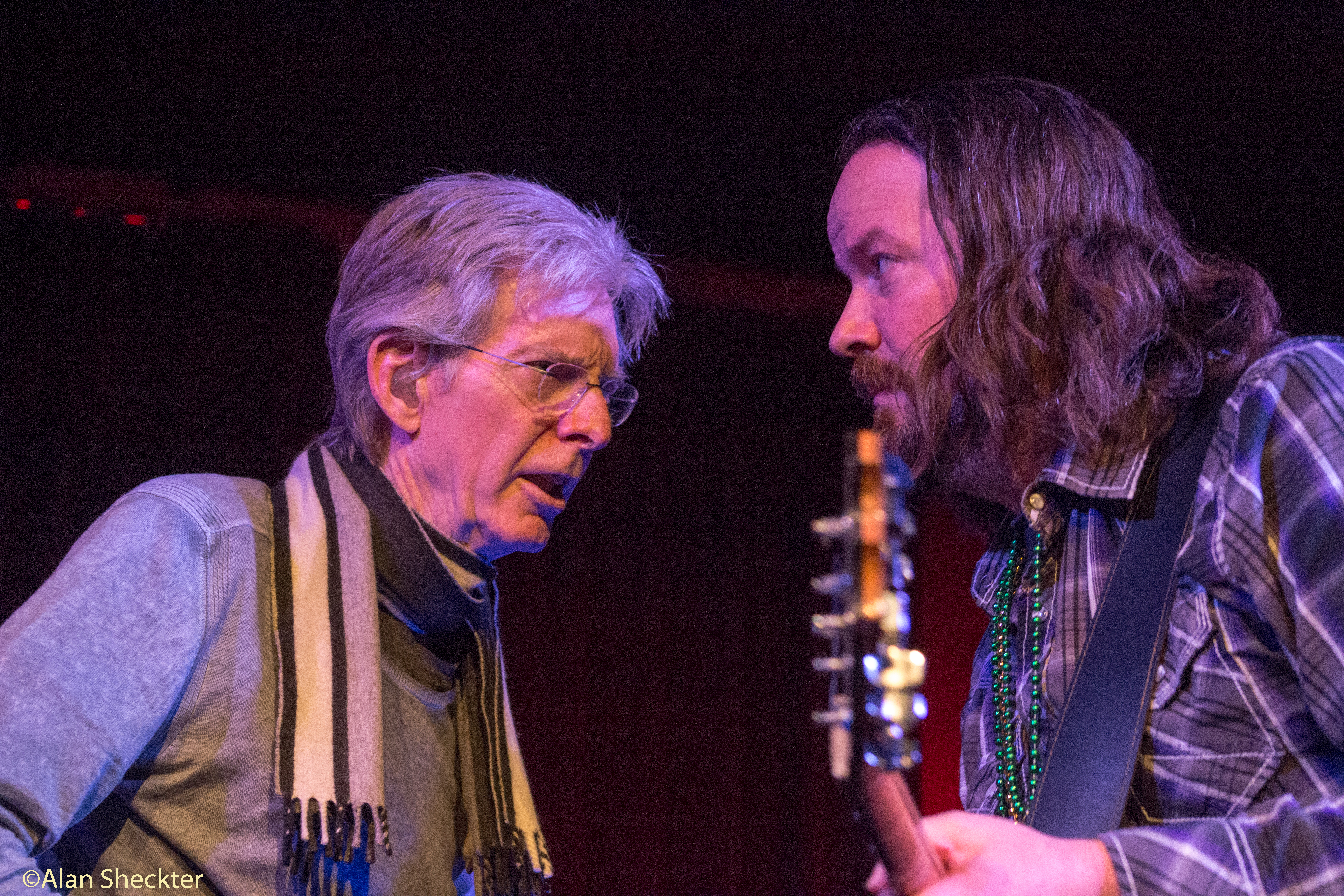 Phil Lesh and Stu Allen at Lebo & Friends Mardi Gras show in the Grate Room, Feb. 9, 2016