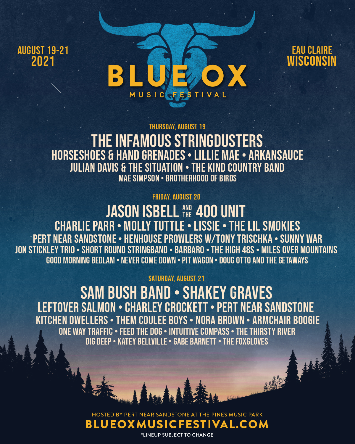 Blue Ox Music Festival 2021 Lineup