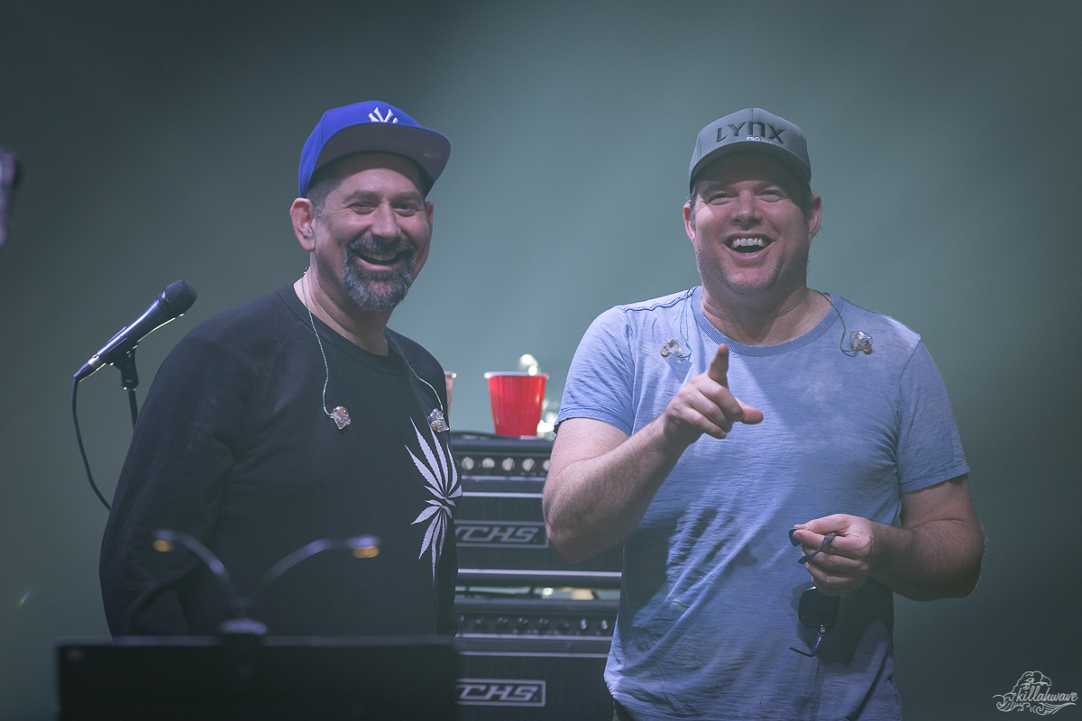 Bassist Marc Brownstein and Guitarist Jon "The Barber" Gutwillig are all smiles | Capitol Theatre