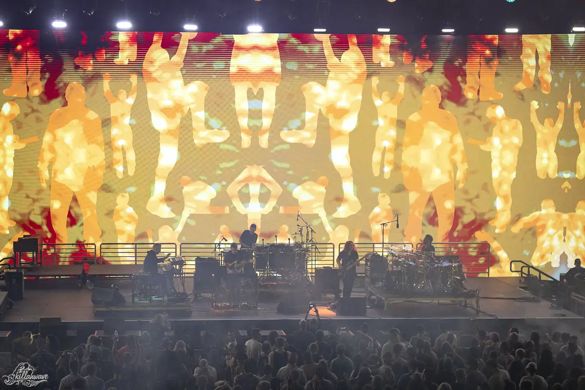 Projections of STS9's iconic artwork from their album Artifact behind the band | Brooklyn Mirage