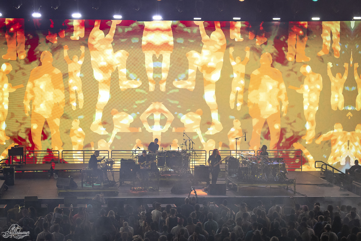 Projections of STS9's iconic artwork from their album Artifact behind the band | Brooklyn Mirage