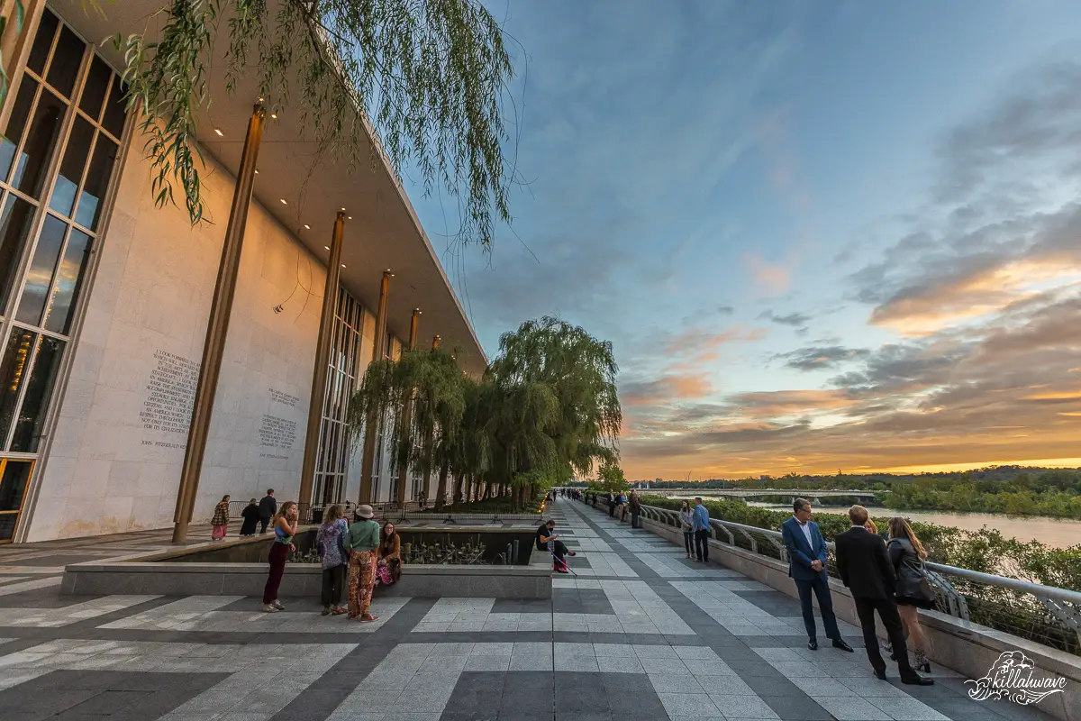 Patrons enjoyed the marvelous sunset on the River Terrace | Kennedy Center