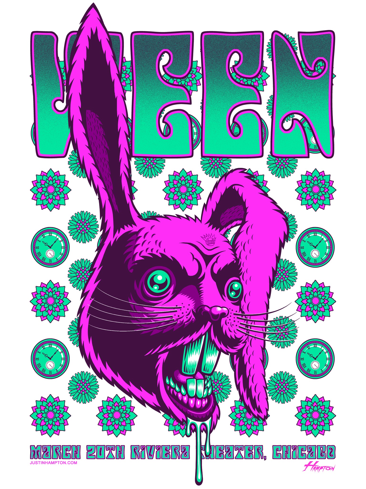 Ween Riviera Poster 2022 | Art by Justin Hampton