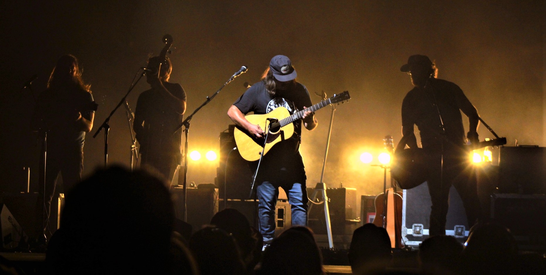 Dave Bruzza on guitar with Greensky