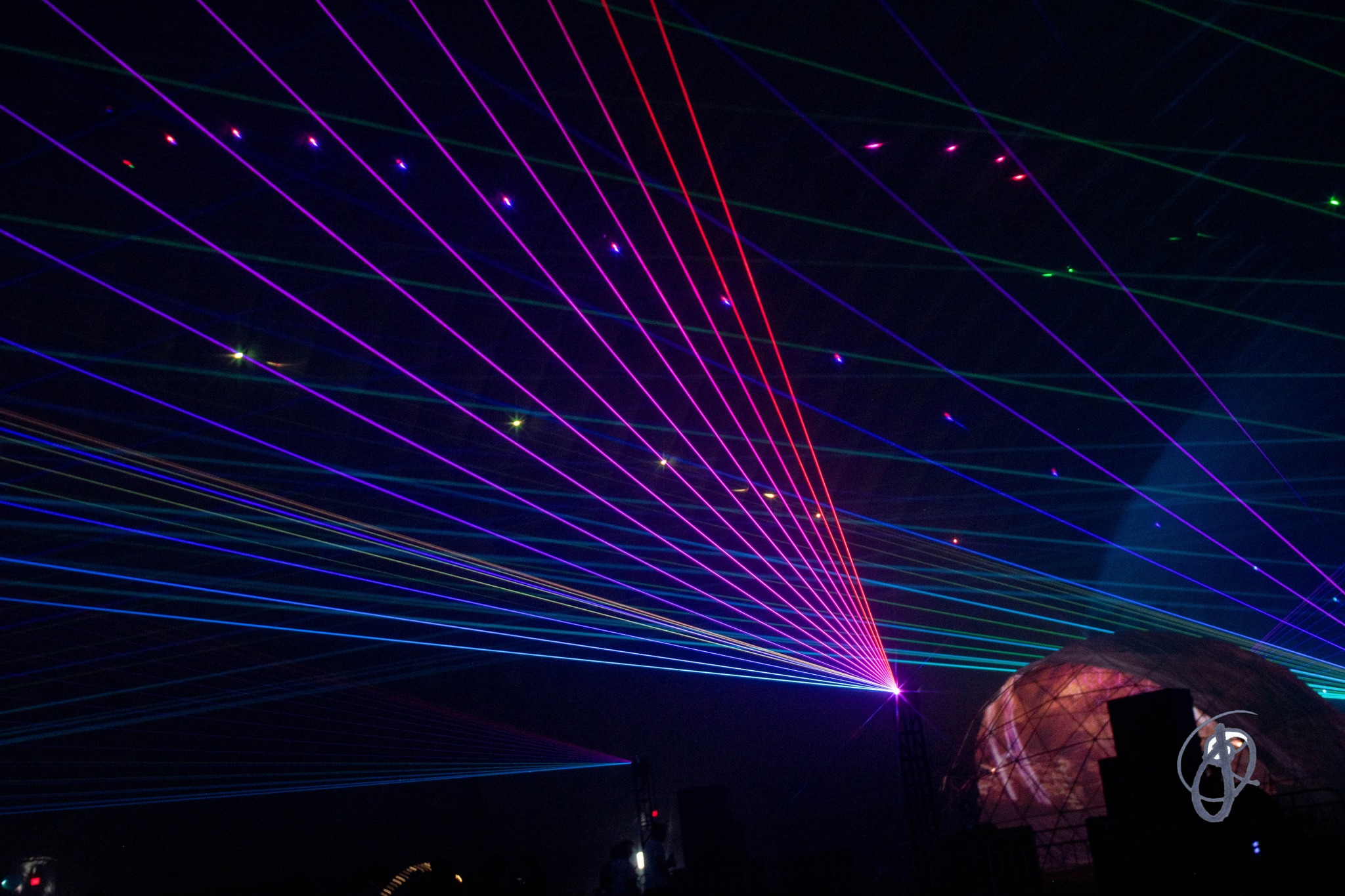 Inside the Laser Dome at Sacred Rose Festival