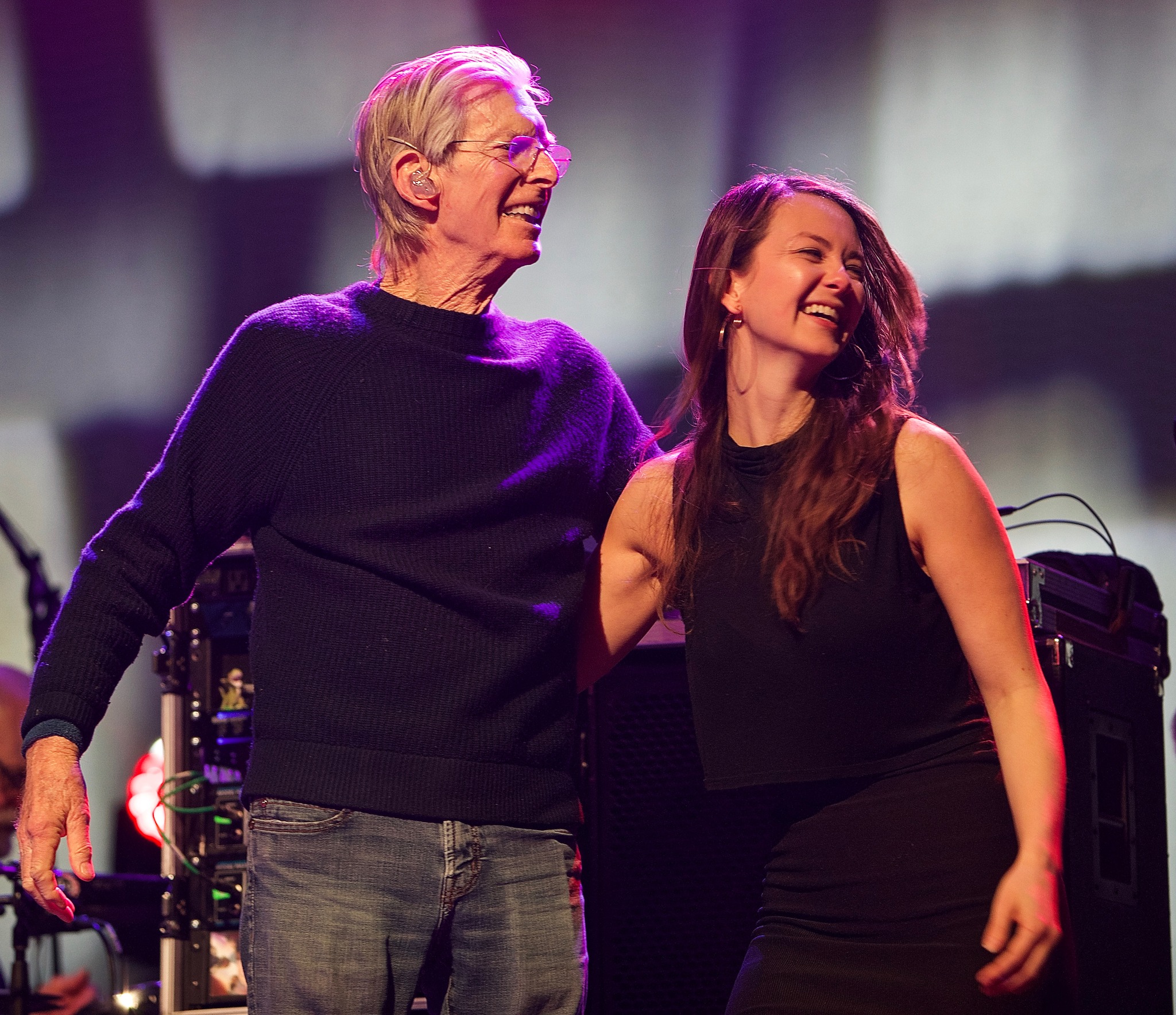 Phil Lesh & Natalie Cressman all smiles at the end of a great show